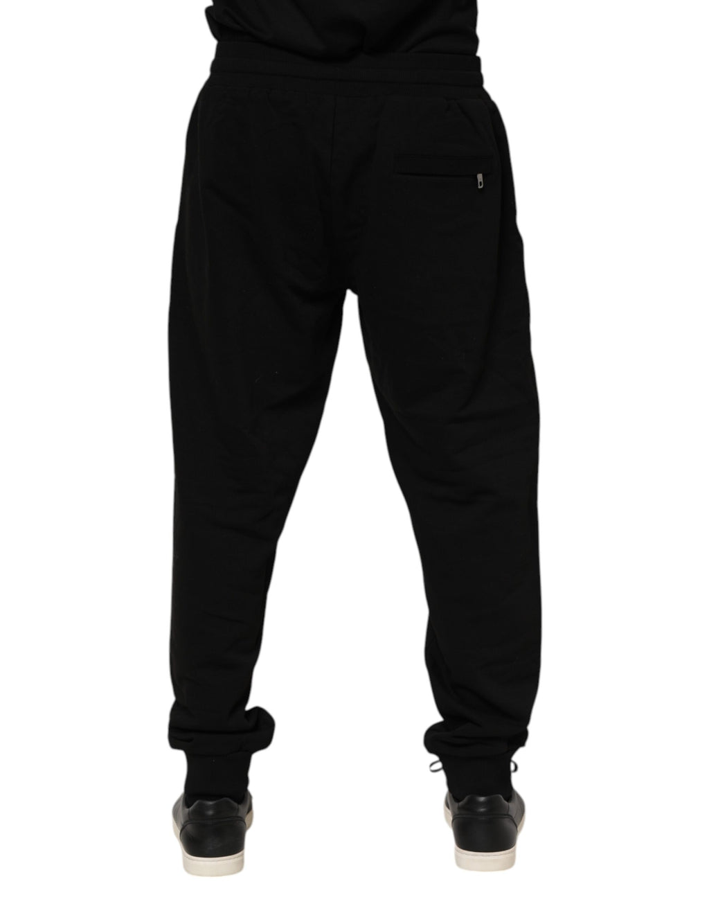 Dolce & Gabbana Schwarzes Baumwoll-Logo-Tape Herren-Jogger-Hose