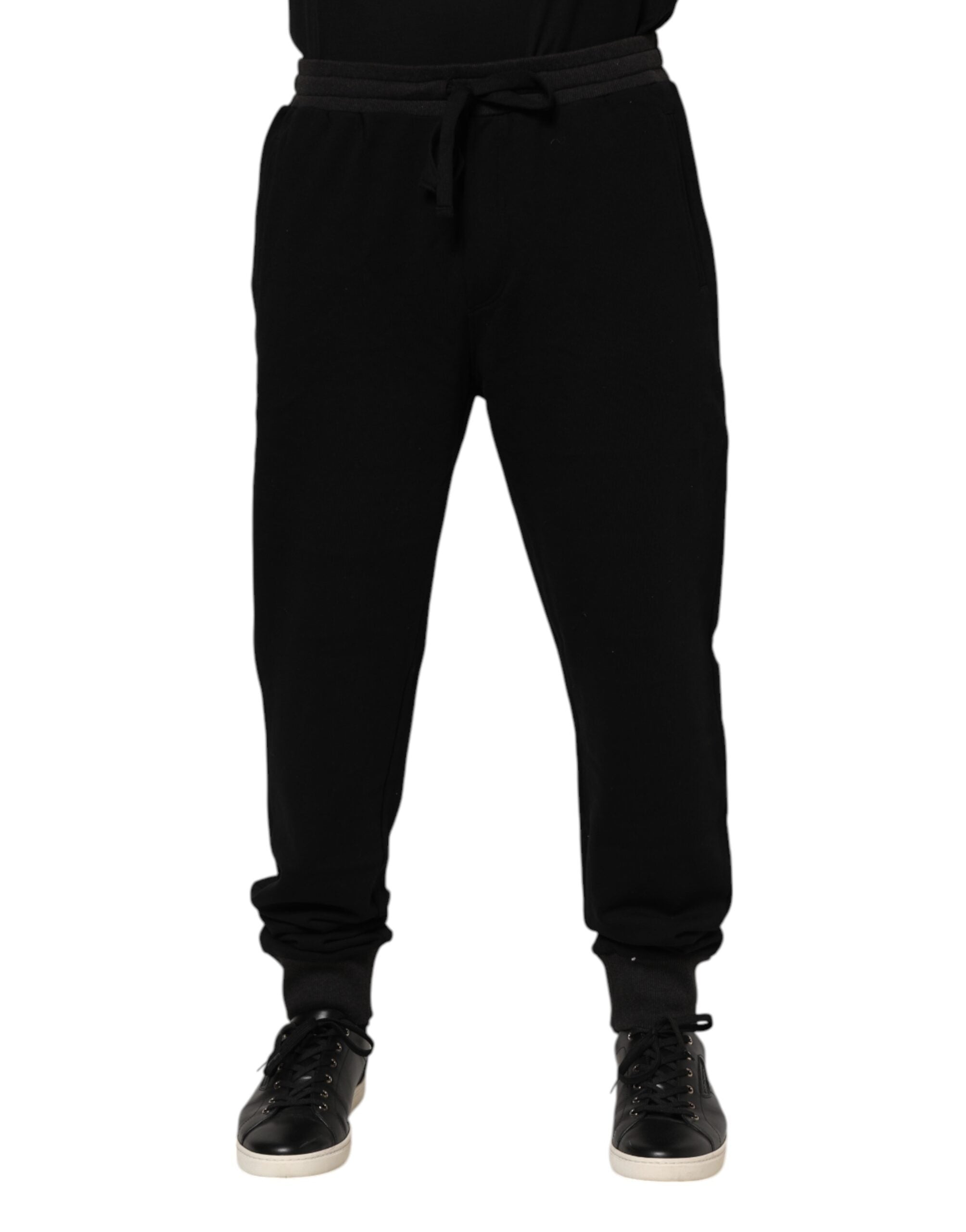 Dolce & Gabbana Schwarze Baumwollkronen-Jogger-Sweatpants-Hose