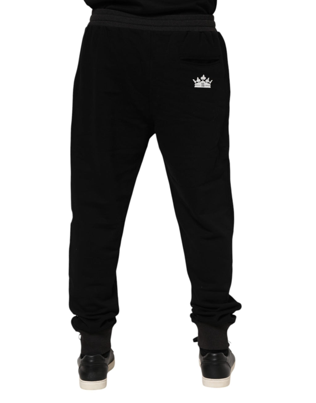 Dolce & Gabbana Schwarze Baumwollkronen-Jogger-Sweatpants-Hose