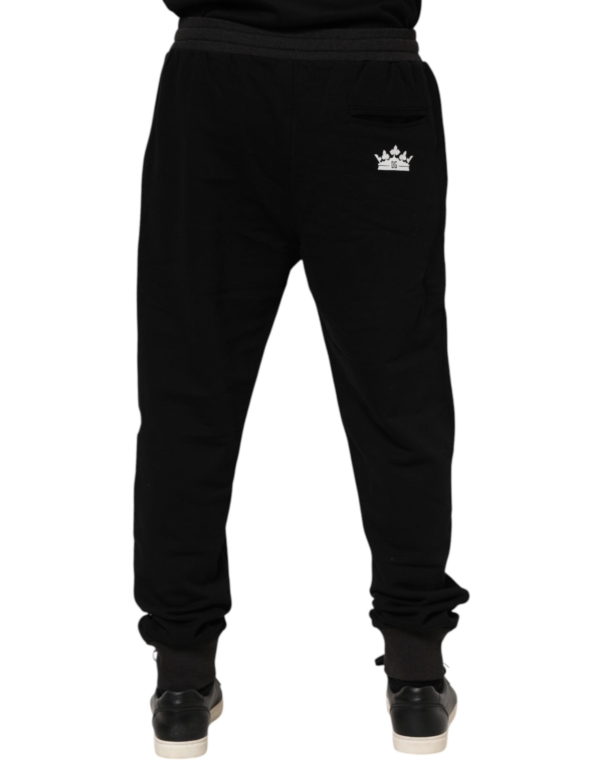 Dolce & Gabbana Schwarze Baumwollkronen-Jogger-Sweatpants-Hose