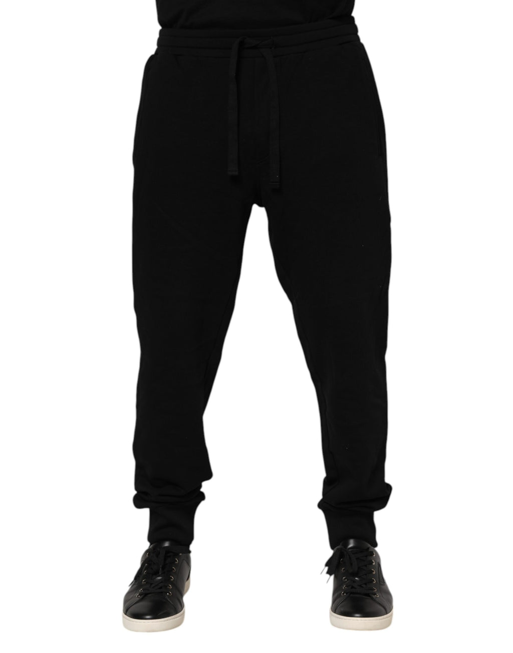 Dolce & Gabbana Schwarze Baumwollkronen-Jogger-Sweatpants-Hose