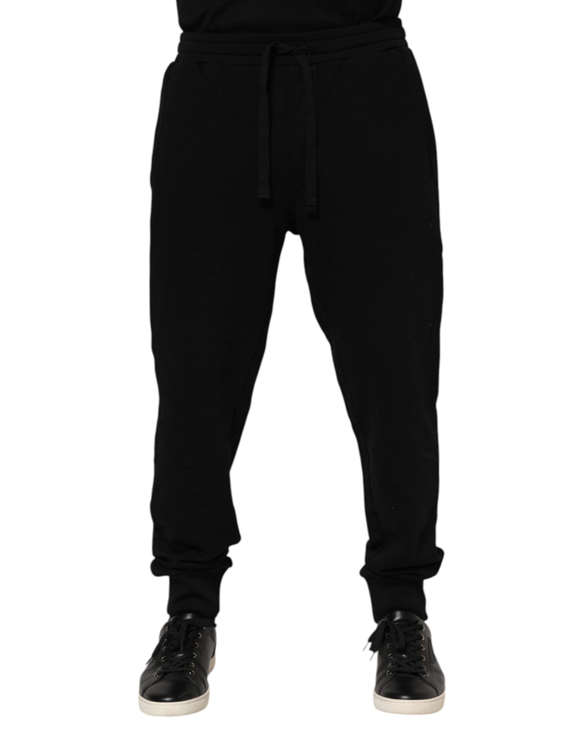 Dolce & Gabbana Schwarze Baumwollkronen-Jogger-Sweatpants-Hose