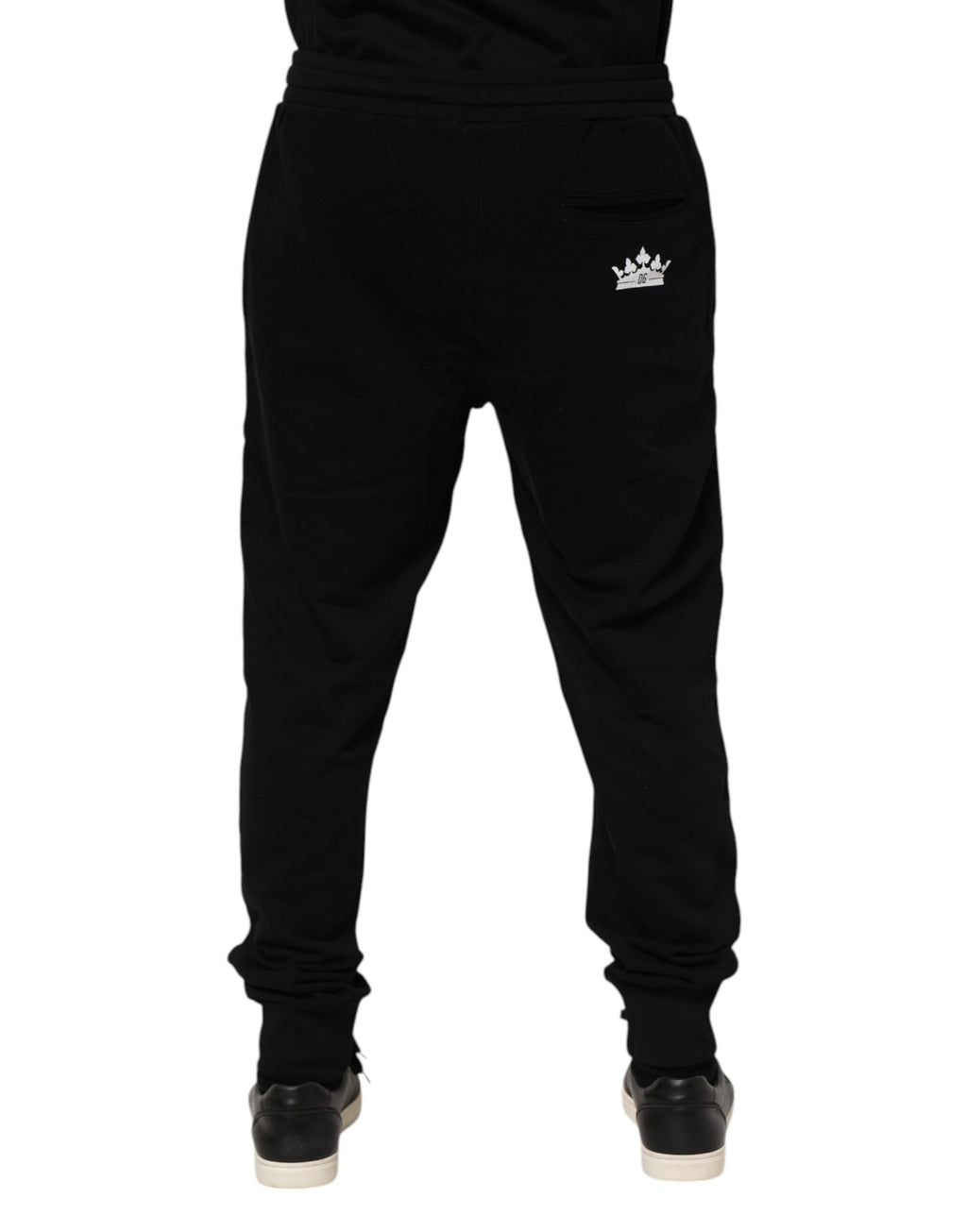 Dolce & Gabbana Schwarze Baumwollkronen-Jogger-Sweatpants-Hose