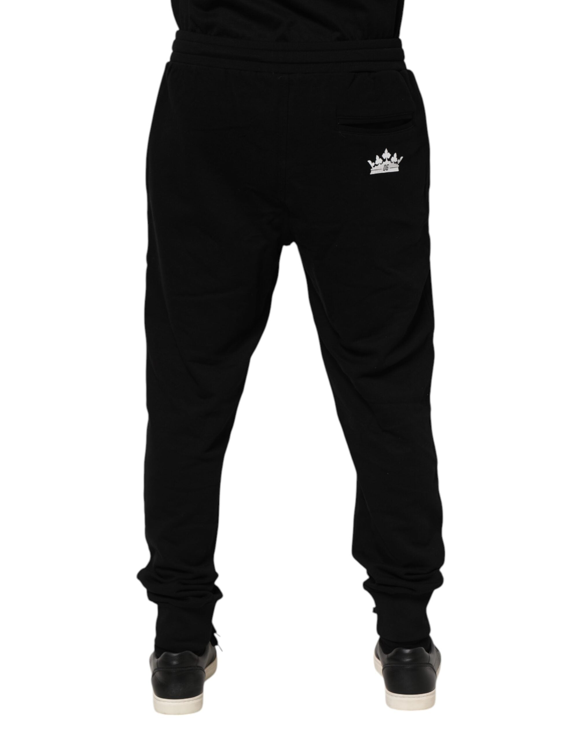 Dolce & Gabbana Schwarze Baumwollkronen-Jogger-Sweatpants-Hose