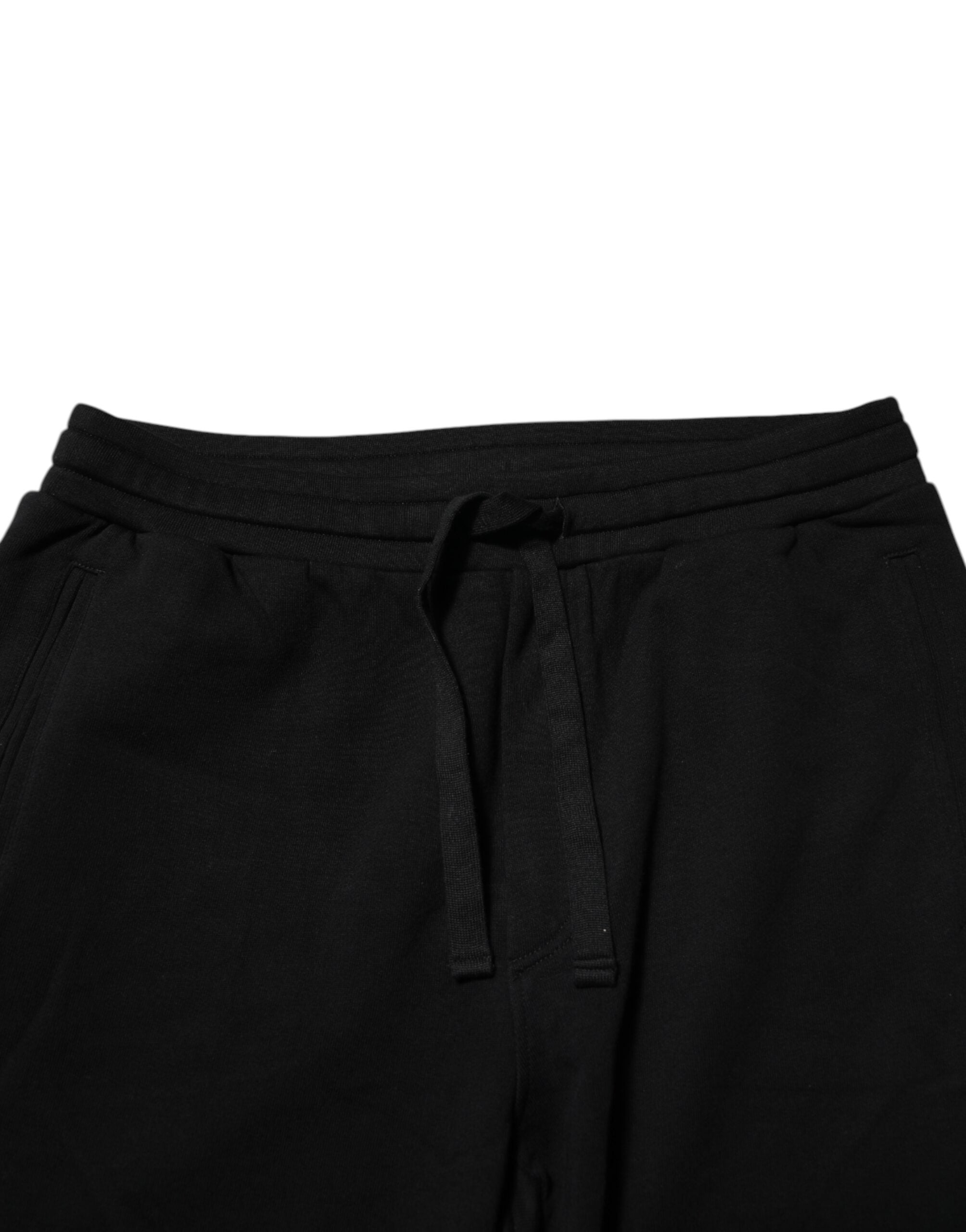 Dolce & Gabbana Schwarze Baumwollkronen-Jogger-Sweatpants-Hose