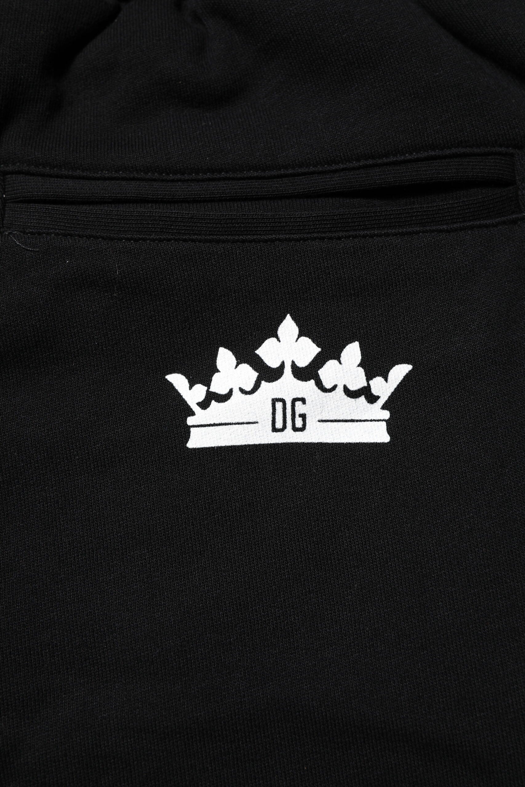 Dolce & Gabbana Schwarze Baumwollkronen-Jogger-Sweatpants-Hose