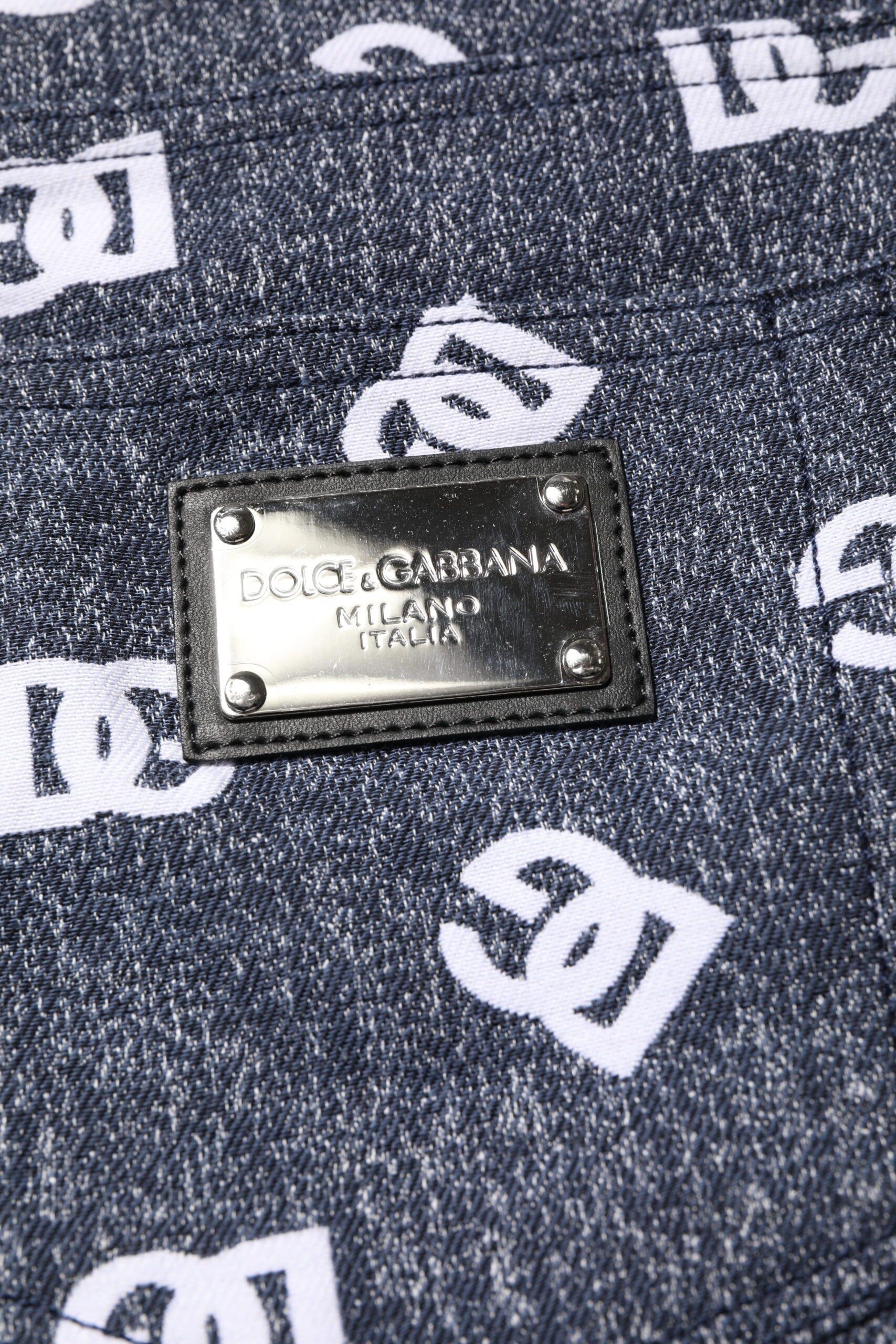 Dolce & Gabbana Dunkelgraue Logo-Baumwoll-Skinny Slim Denim Jeans