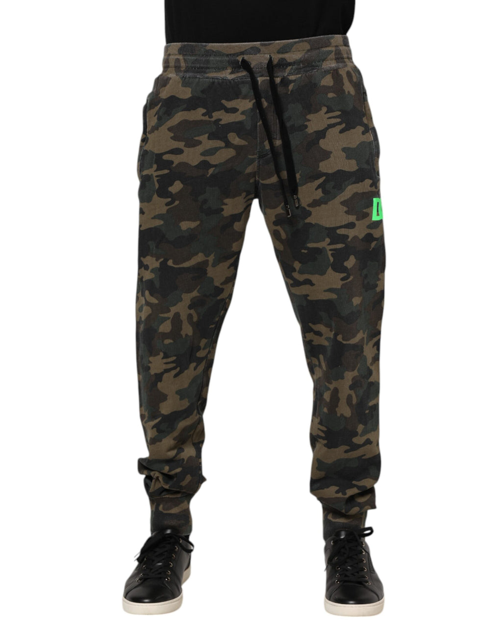 Dolce & Gabbana Braune Camouflage-Baumwoll-Jogger-Hose für Männer
