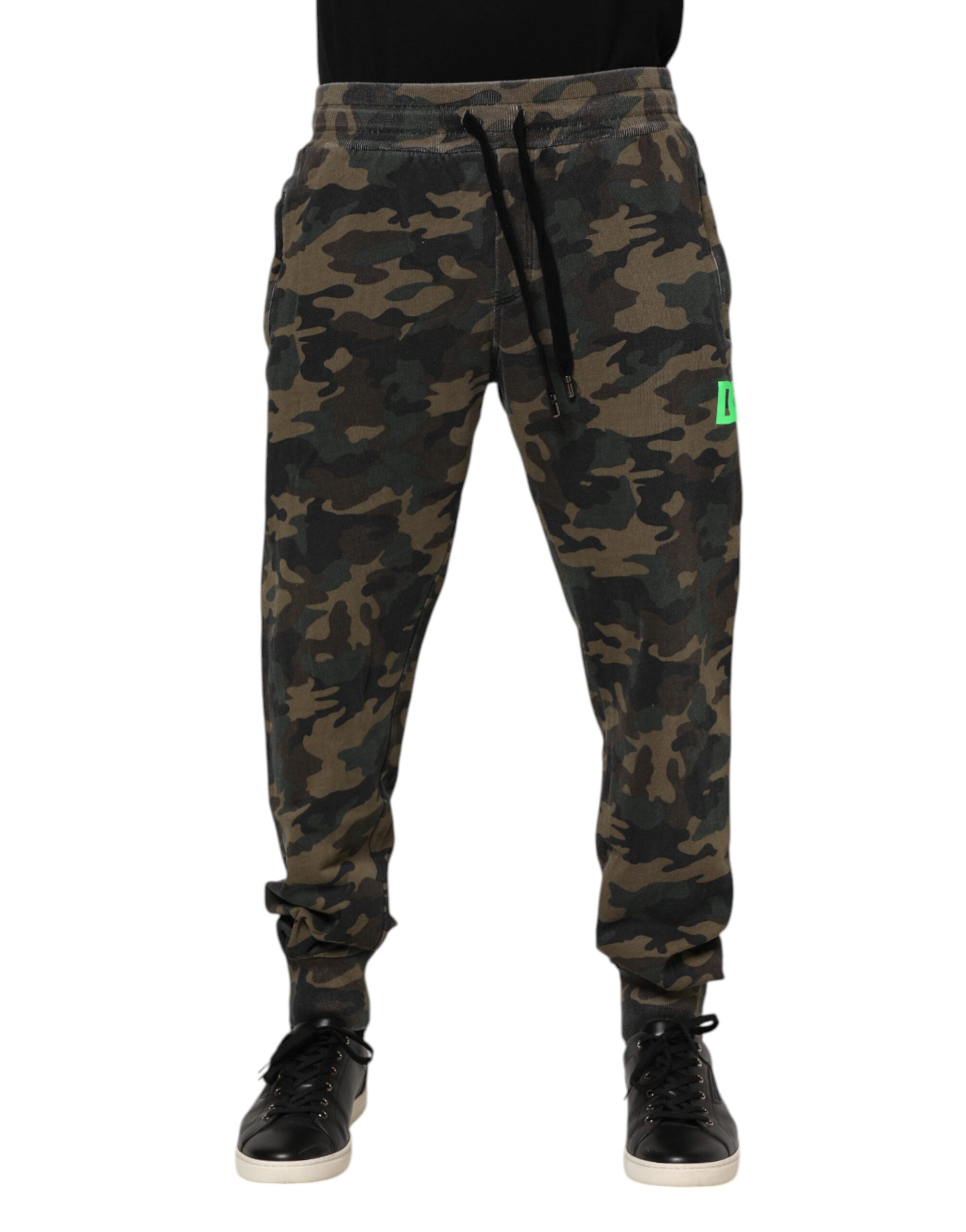 Dolce & Gabbana Braune Camouflage-Baumwoll-Jogger-Hose für Männer