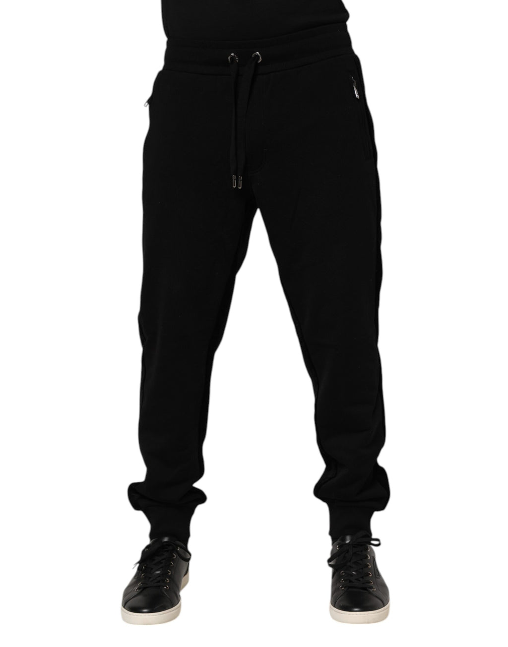 Dolce & Gabbana Schwarz Baumwolle Männer Jogger Sweatpants Hosen