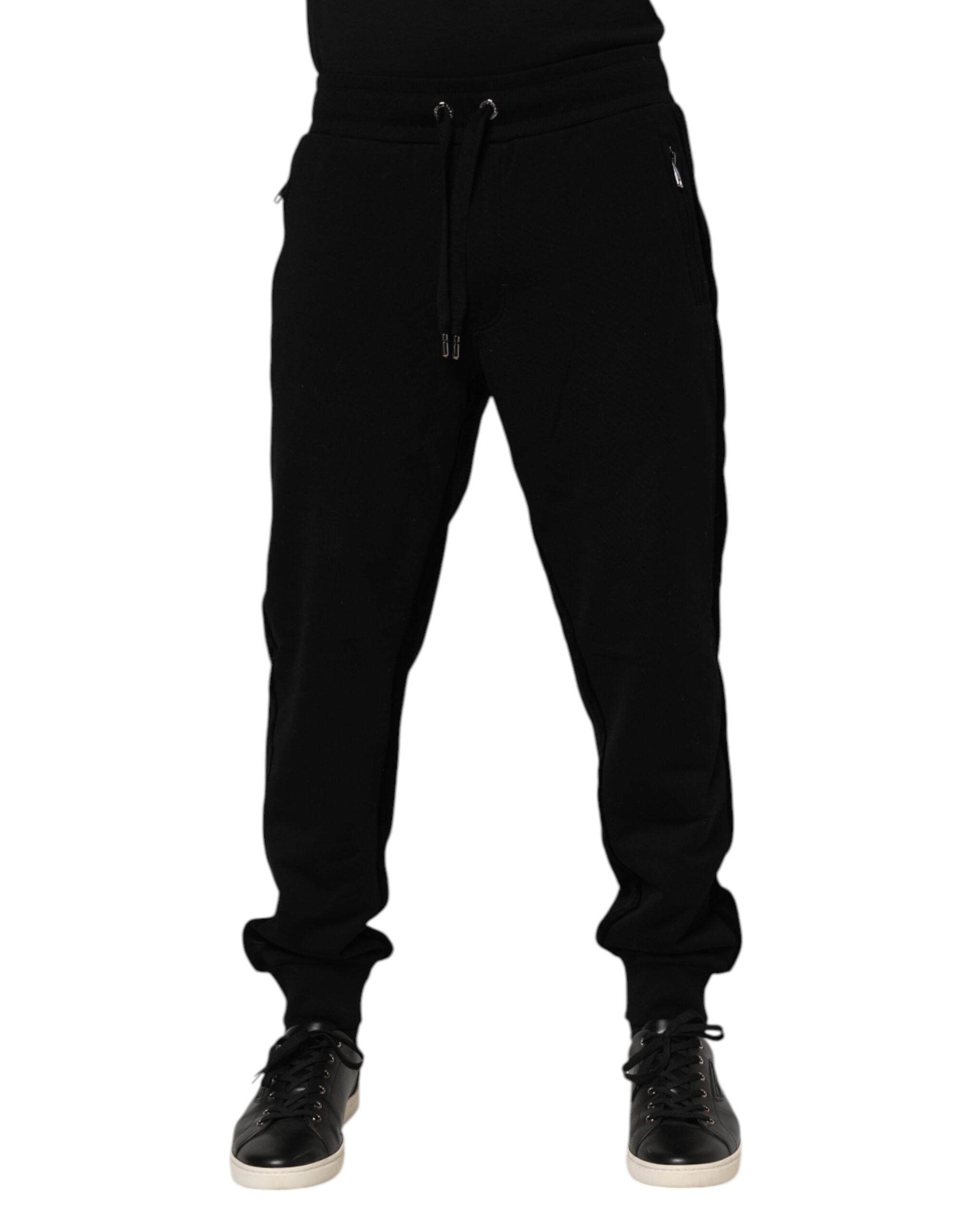 Dolce & Gabbana Schwarz Baumwolle Männer Jogger Sweatpants Hosen