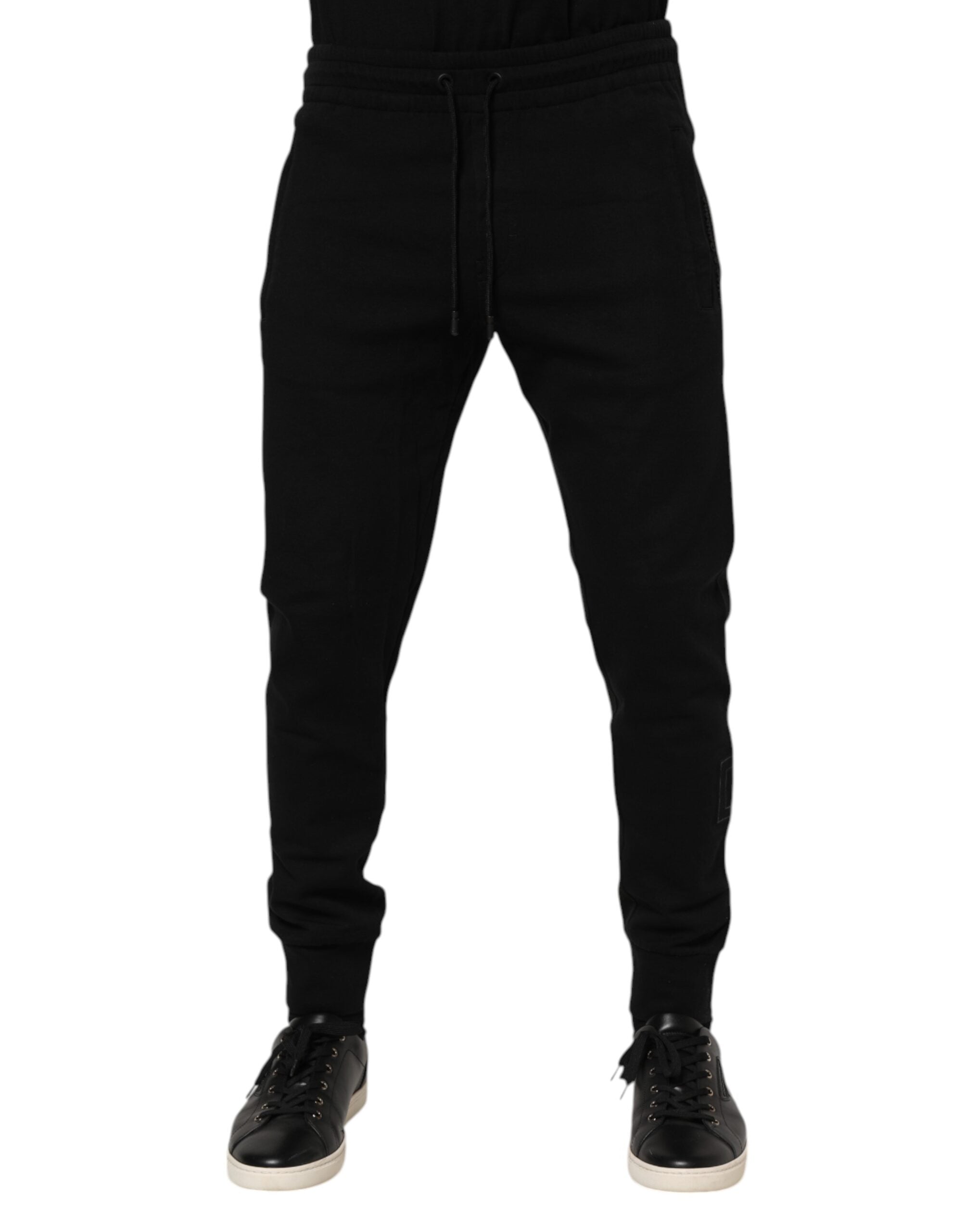 Dolce & Gabbana Schwarz Baumwolle Männer Jogger Sweatpants Hosen