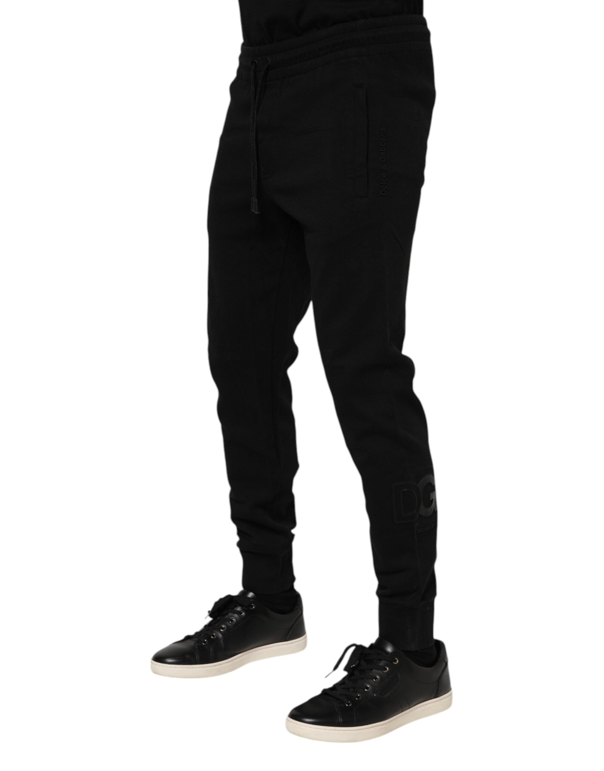 Dolce & Gabbana Schwarz Baumwolle Männer Jogger Sweatpants Hosen