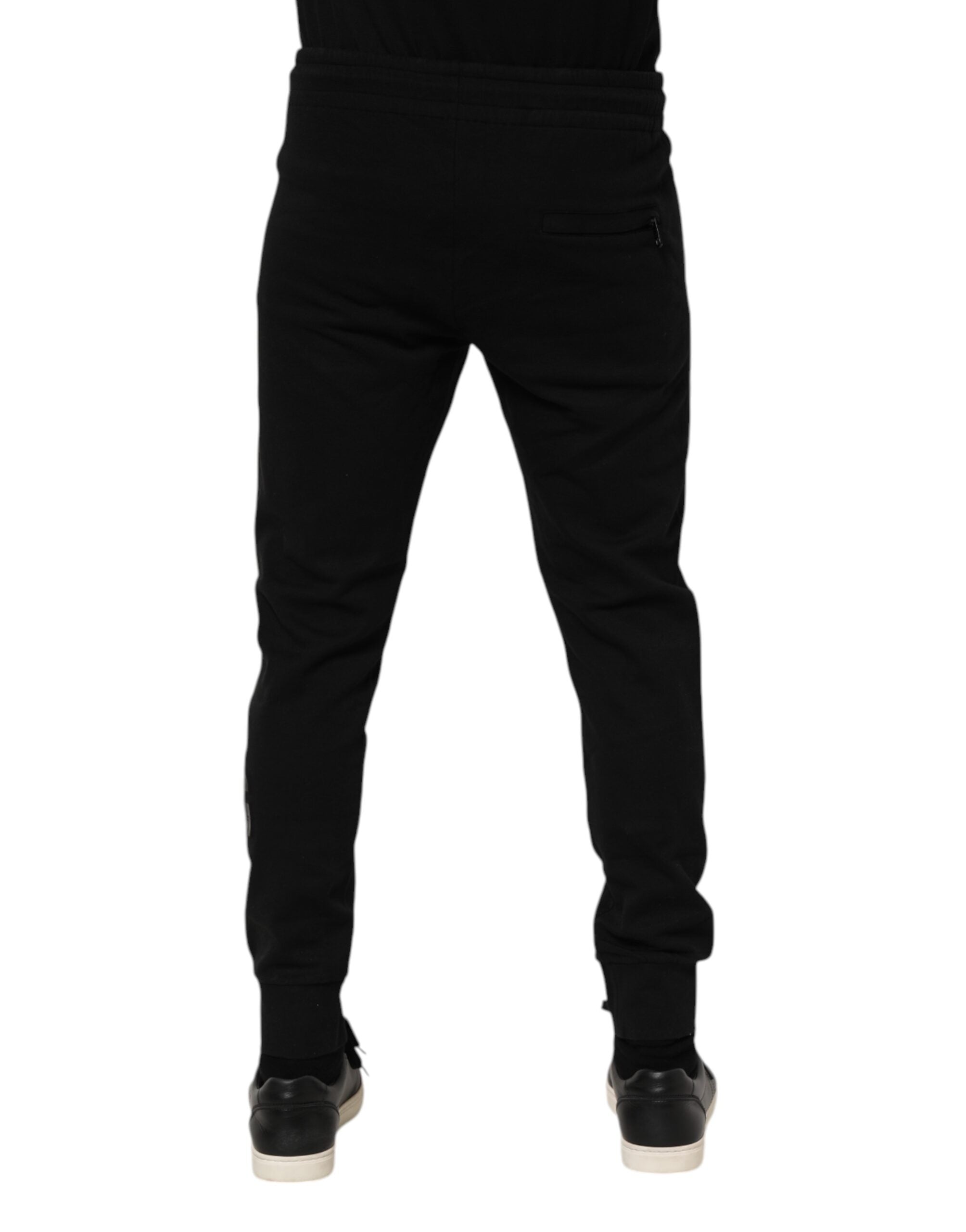 Dolce & Gabbana Schwarz Baumwolle Männer Jogger Sweatpants Hosen