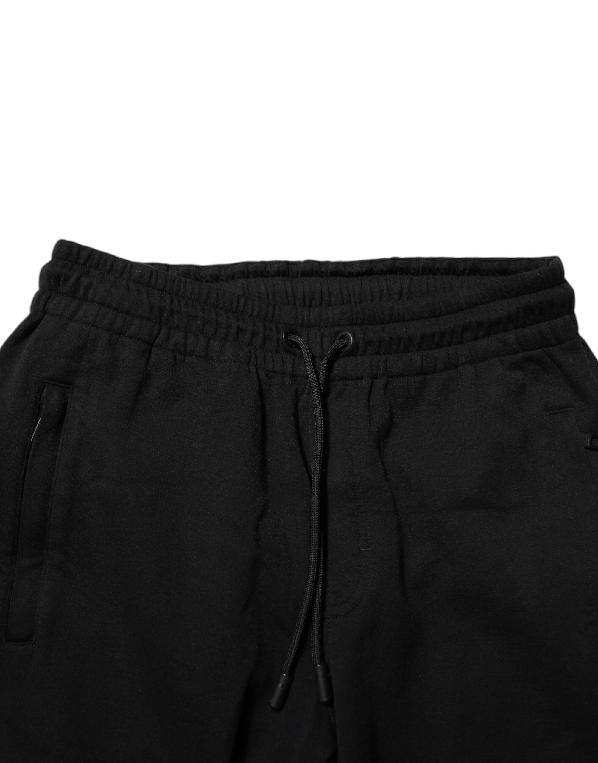 Dolce & Gabbana Schwarz Baumwolle Männer Jogger Sweatpants Hosen