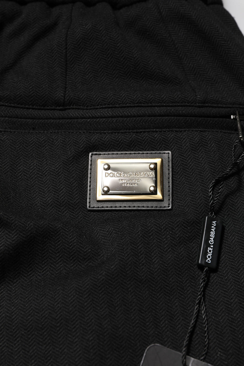 Dolce & Gabbana Schwarze Viskose Kordelzug Herren Jogger Hose
