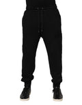 Dolce & Gabbana Black Cotton Drawstring Jogger Pants