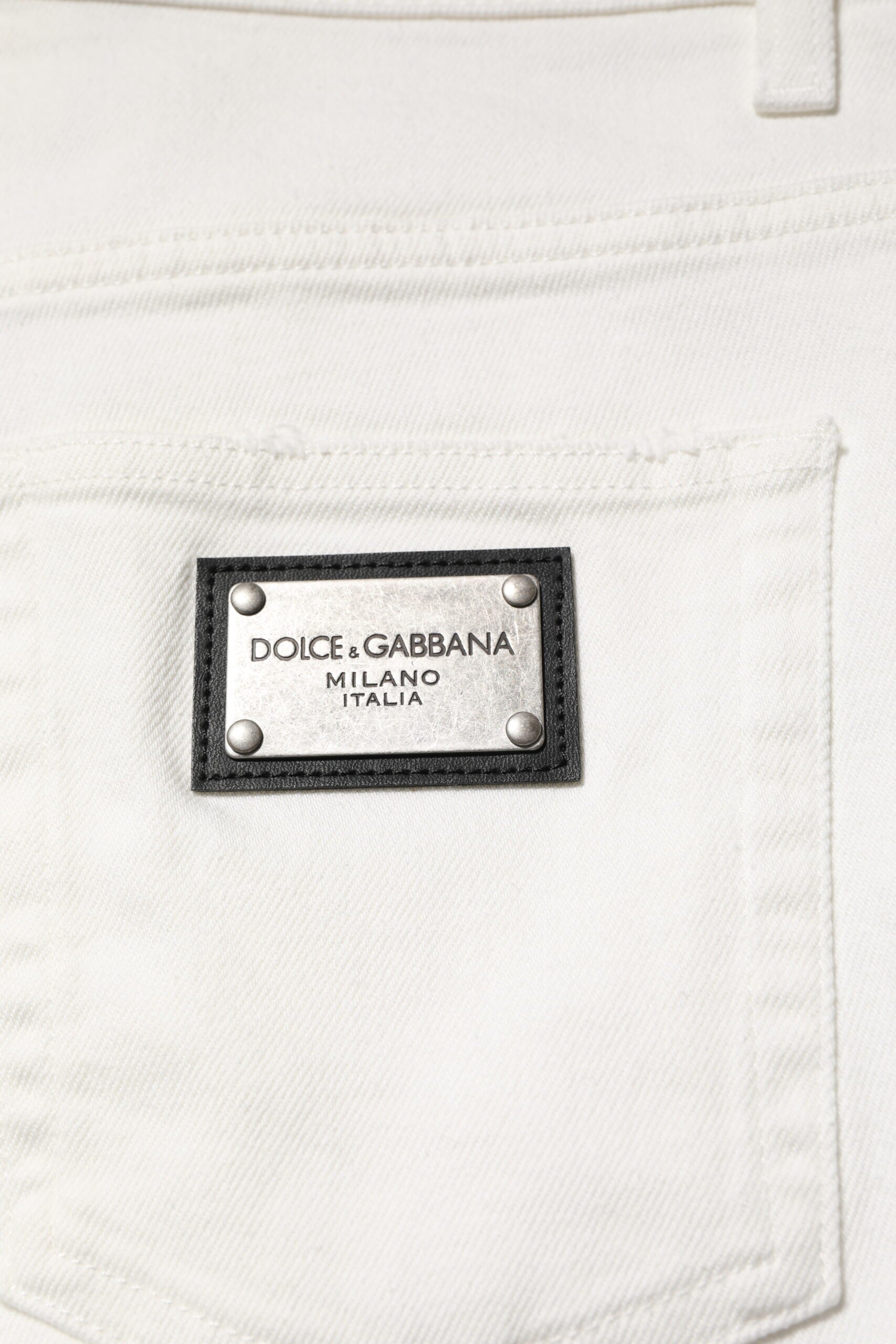 Dolce & Gabbana Weiße Baumwolle Lose Männer Denim Jeans