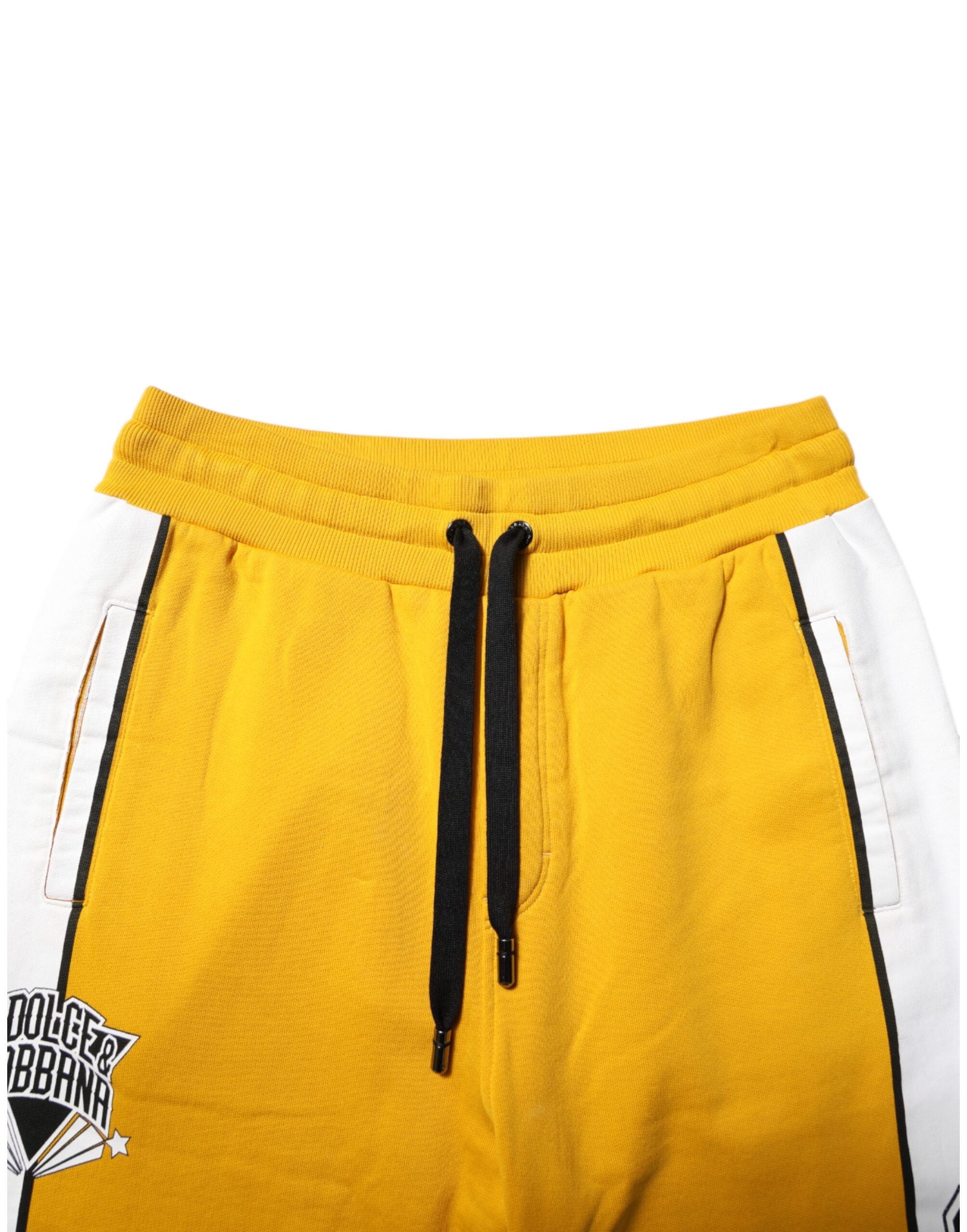 Dolce & Gabbana Gelbe Jogginghose mit Kordelzug aus Baumwolle
