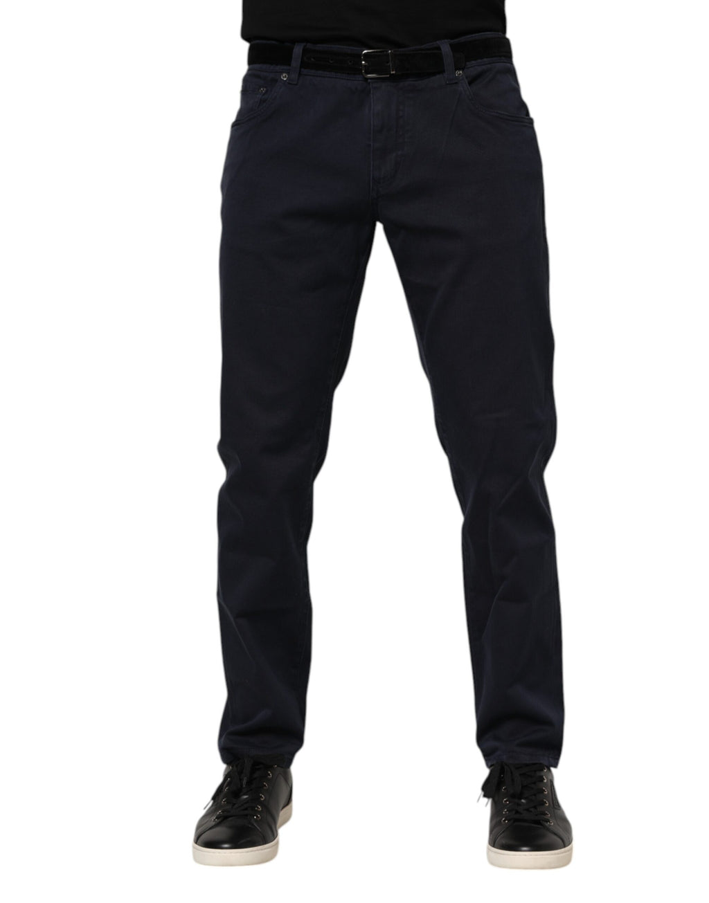 Dolce & Gabbana Blaue konisch zulaufende Denim-Jeans aus Baumwolle