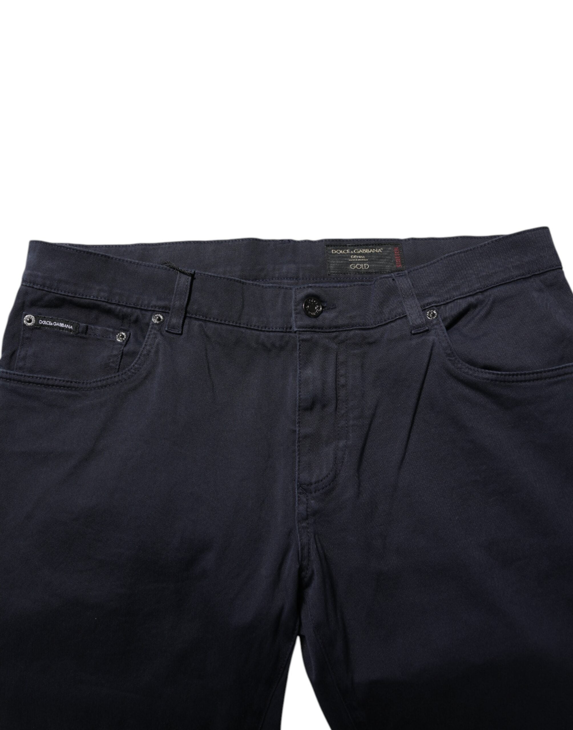 Dolce & Gabbana Blaue konisch zulaufende Denim-Jeans aus Baumwolle