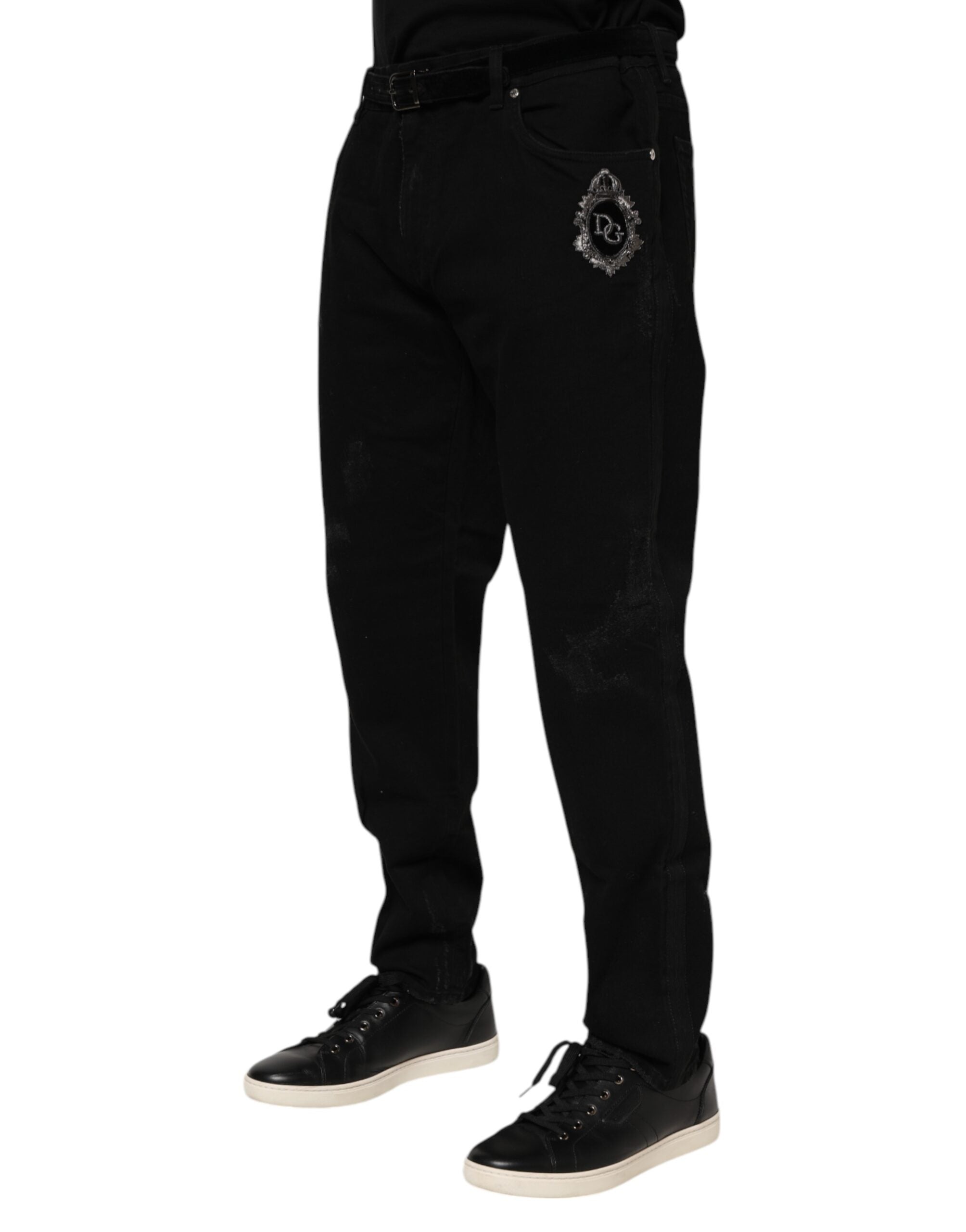 Dolce & Gabbana Schwarz Baumwolle Skinny Männer Denim Jeans