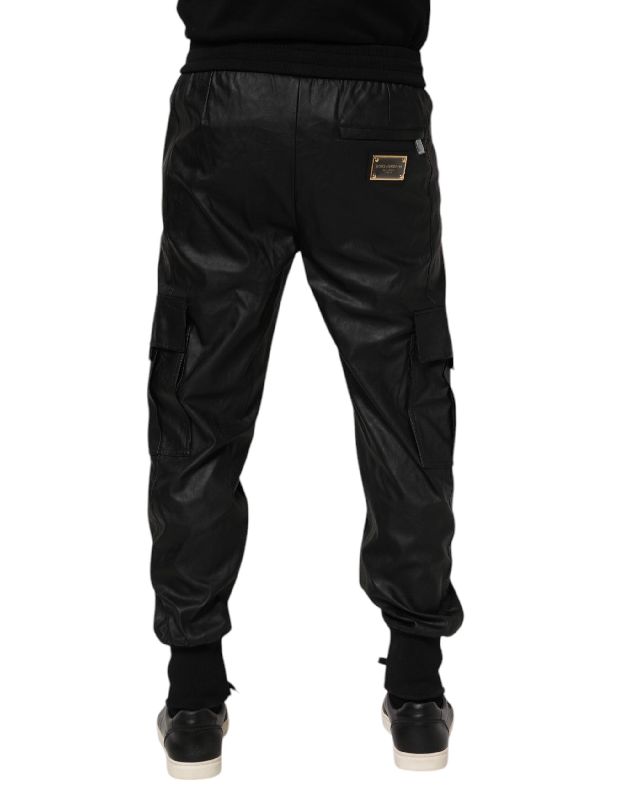 Dolce & Gabbana Schwarze Baumwoll-Cargo-Joggerhose für Männer