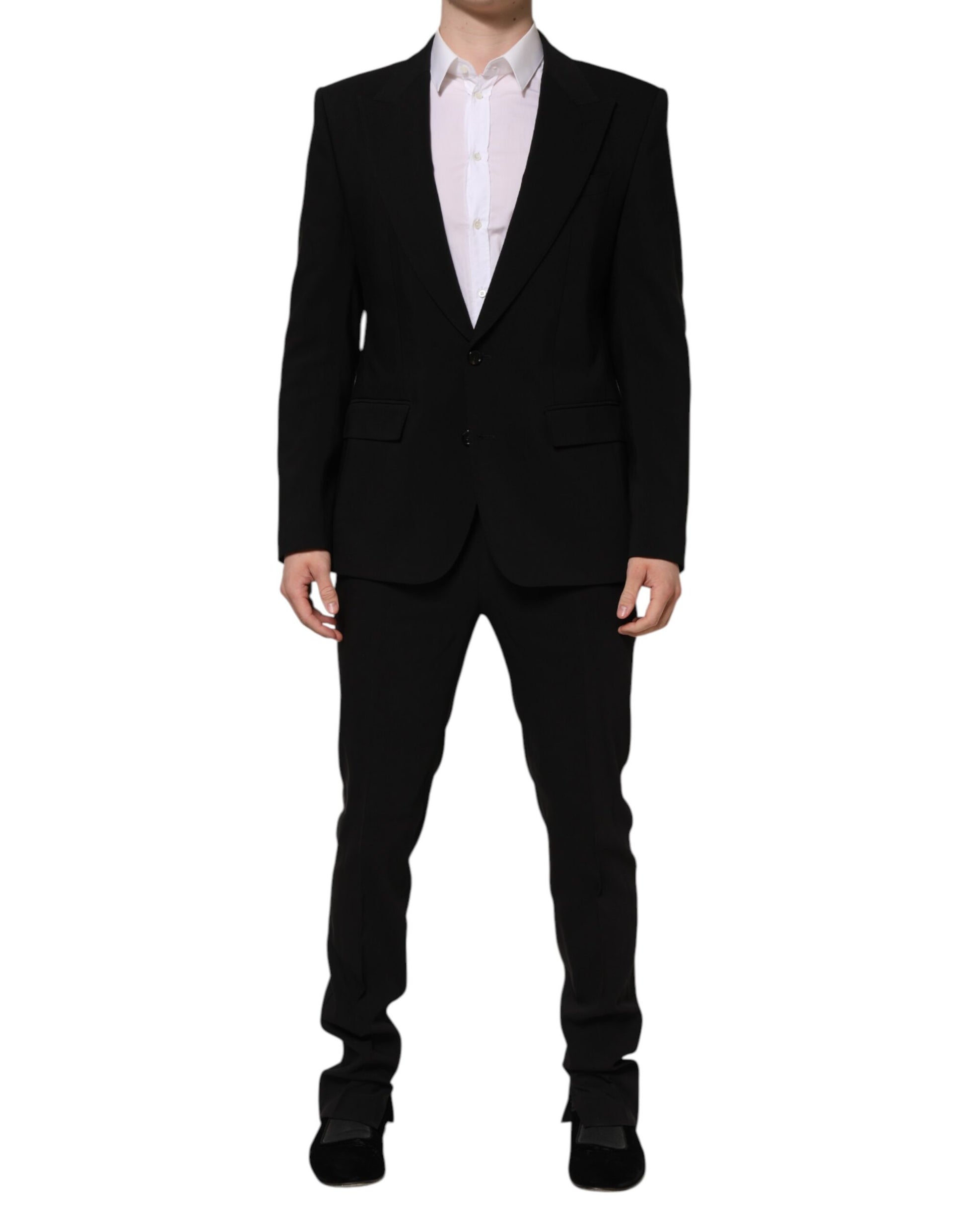 Dolce & Gabbana Schwarzer MARTINI Einreihiger 2-teiliger Anzug
