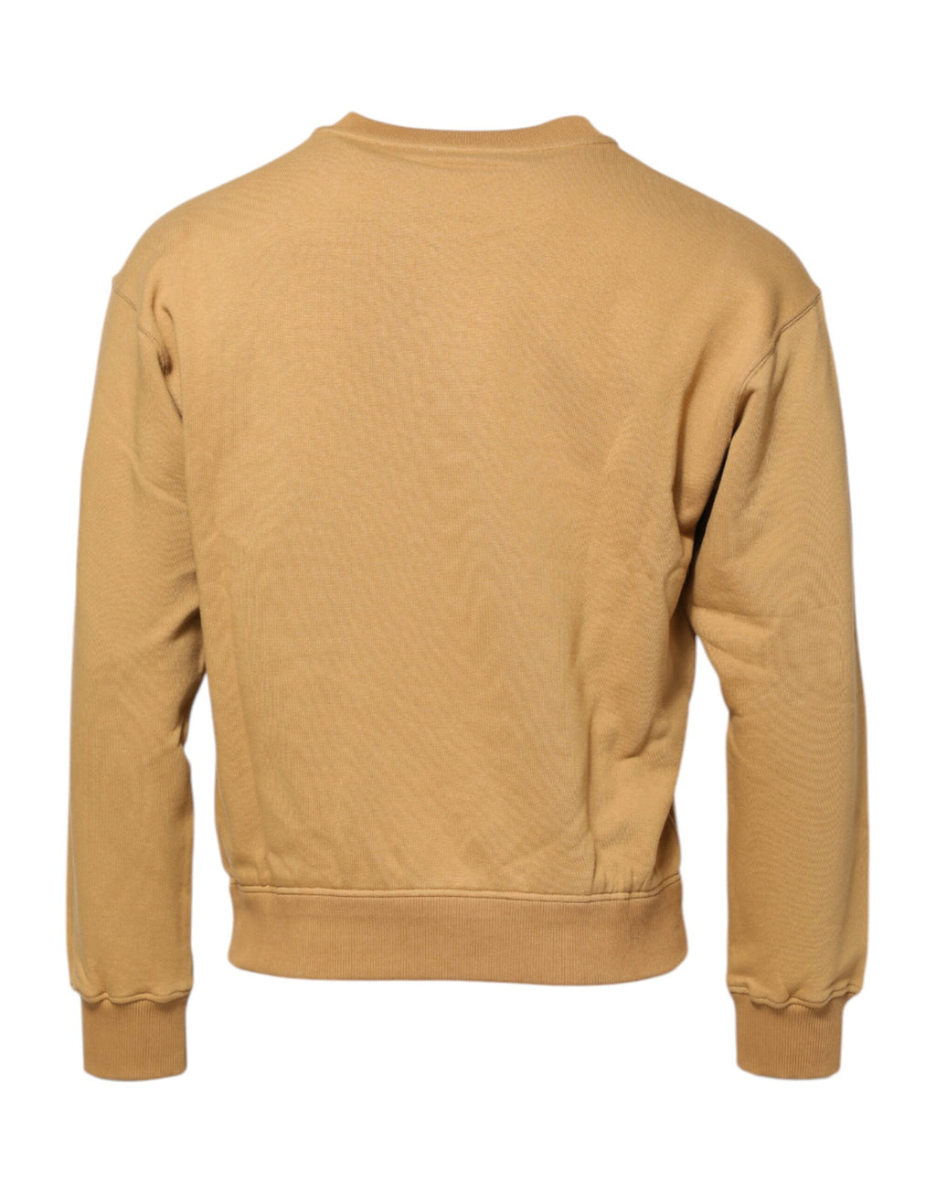 Dolce & Gabbana Senfgelber Pullover aus Baumwolle mit DG-Prägung
