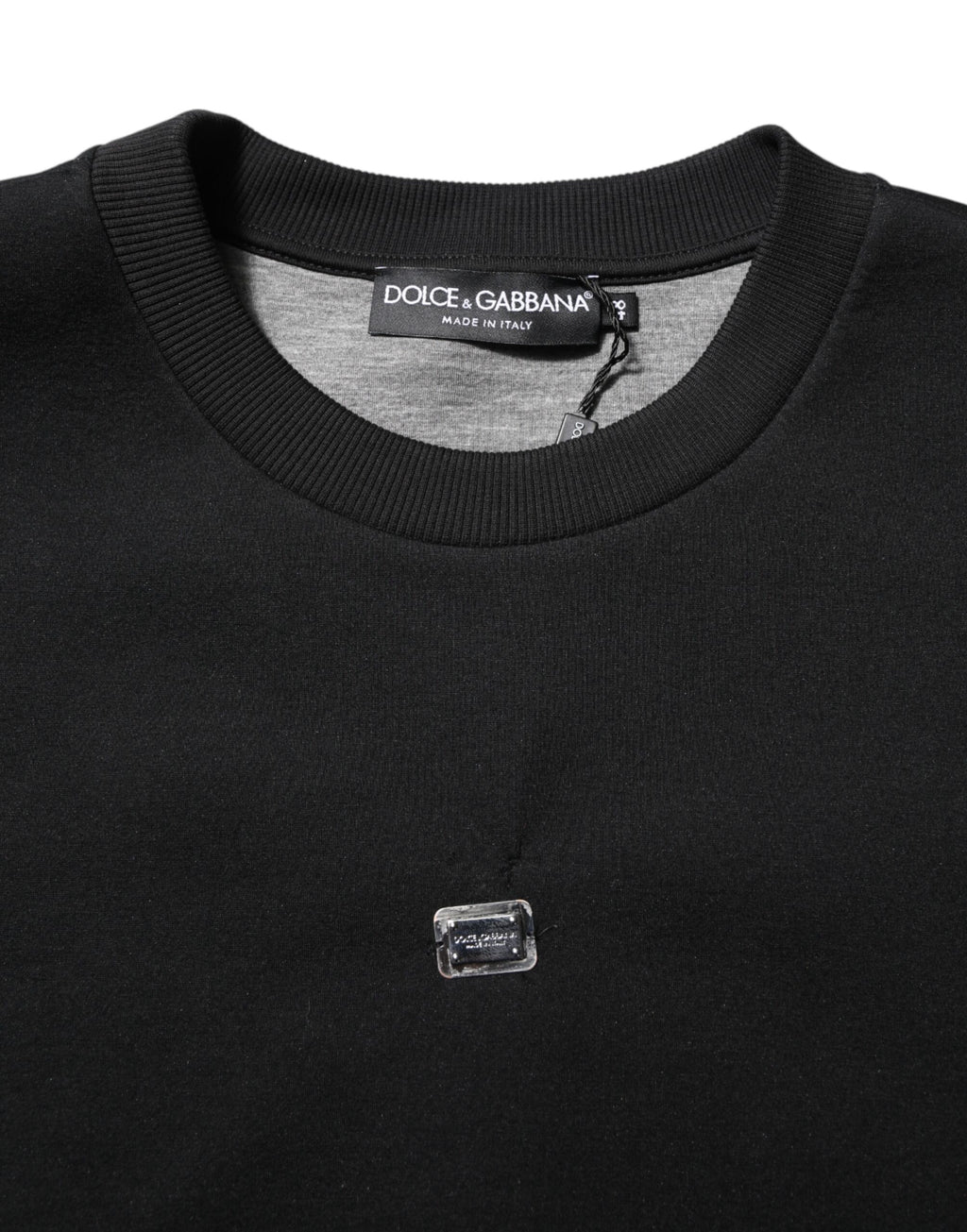 Dolce & Gabbana Schwarzer Modal DG Logo Plaque Pullover