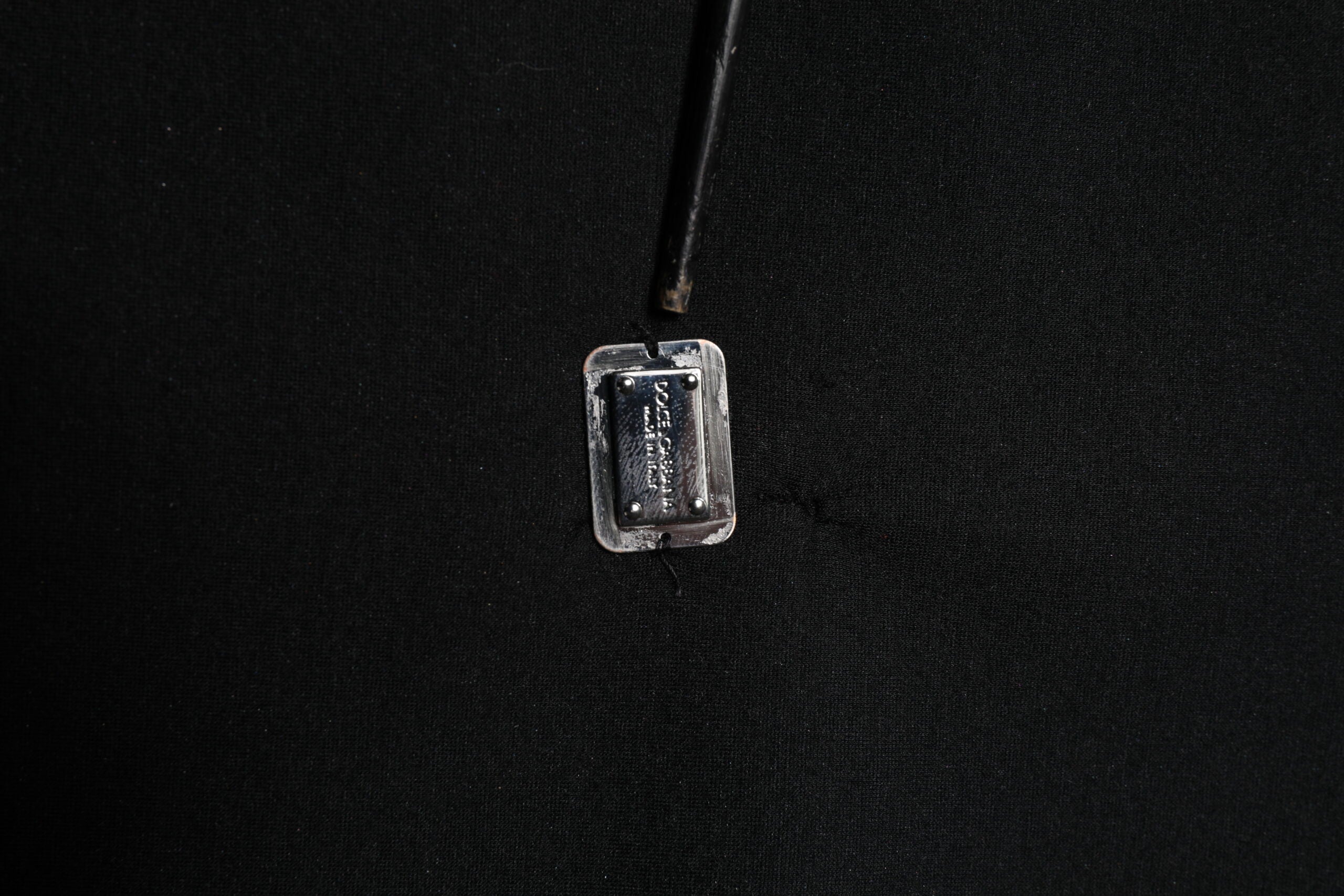 Dolce & Gabbana Schwarzer Modal DG Logo Plaque Pullover