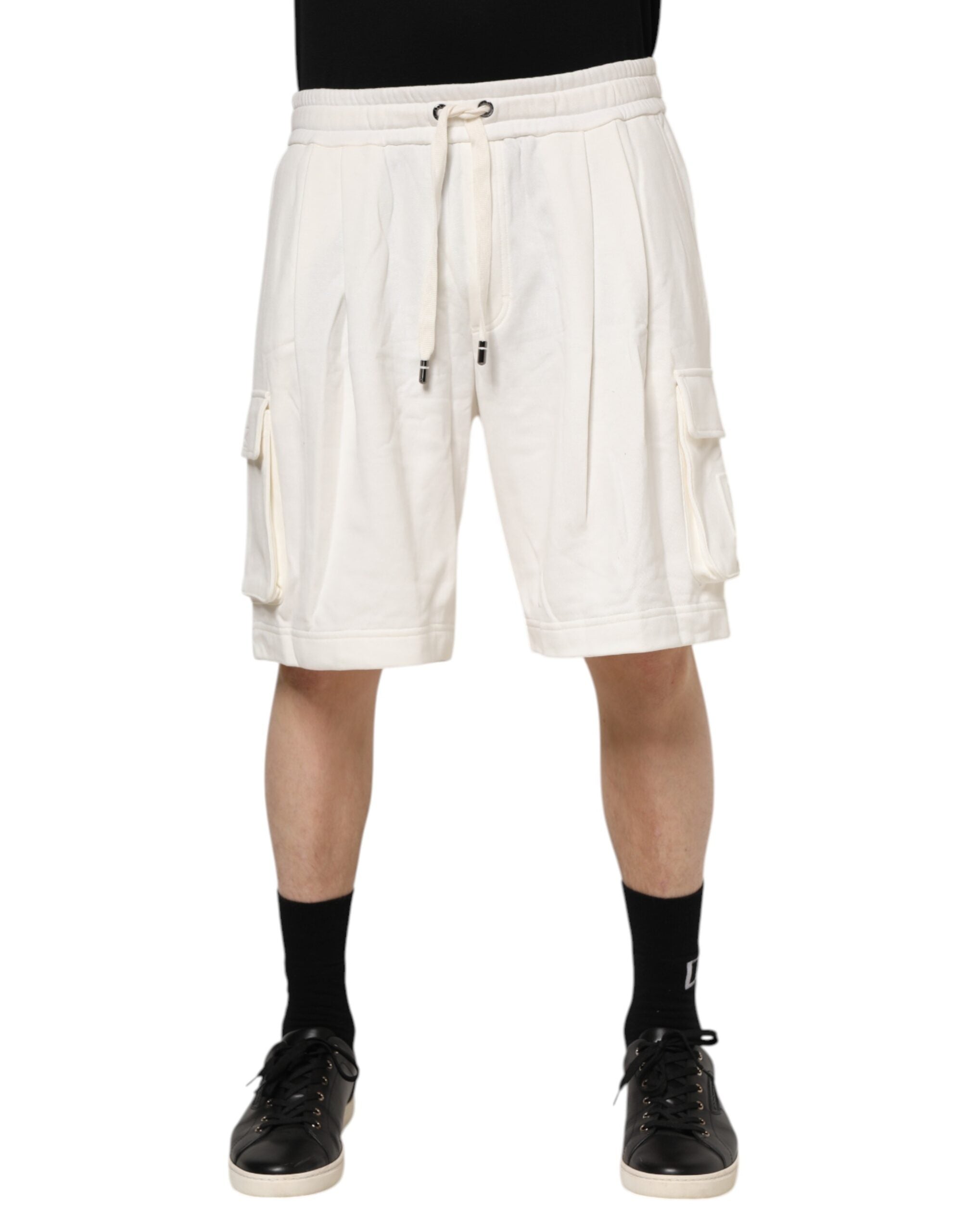 Dolce & Gabbana Weiße Cargo-Bermudas aus Baumwolle Sweatshorts Shorts