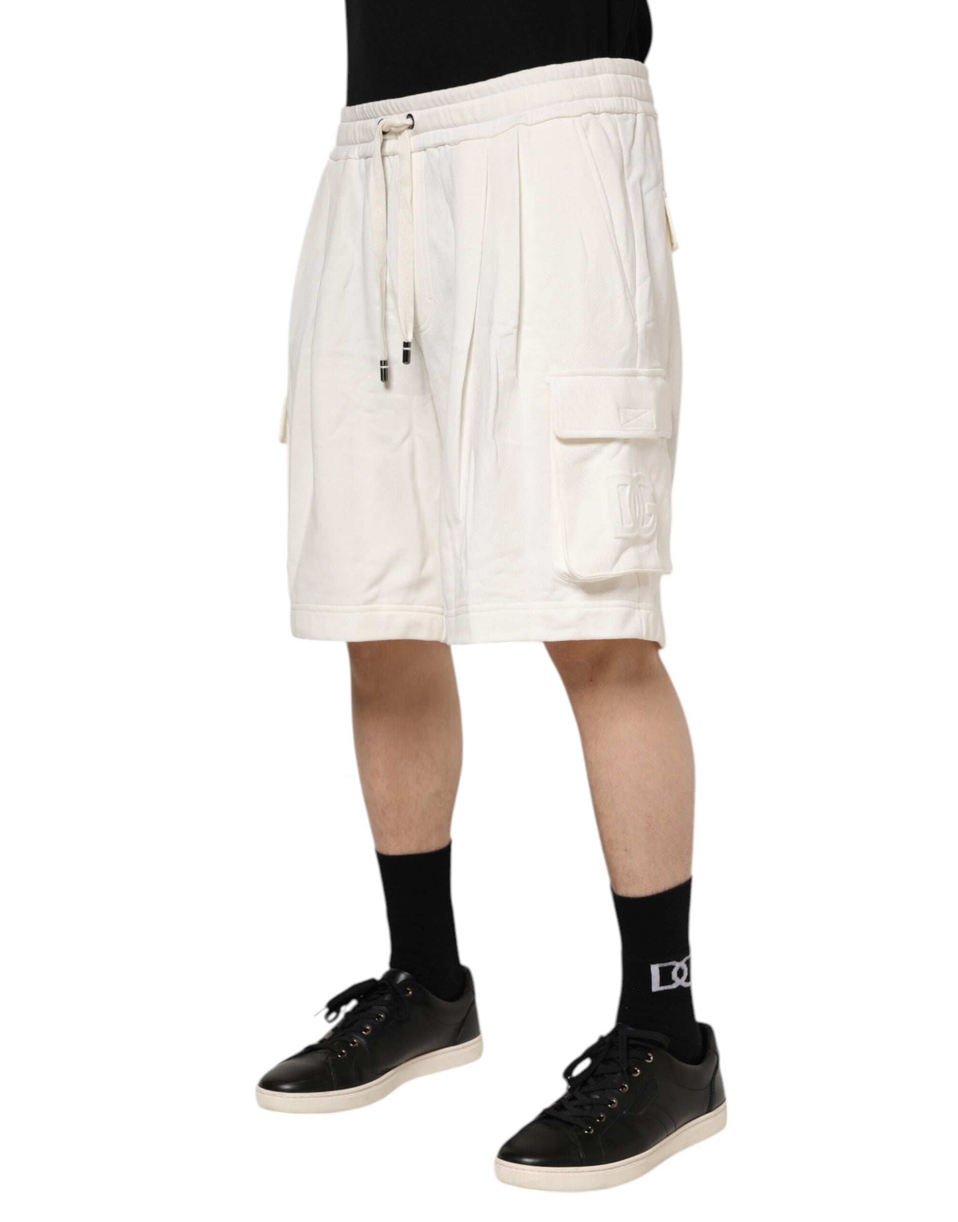 Dolce & Gabbana Weiße Cargo-Bermudas aus Baumwolle Sweatshorts Shorts