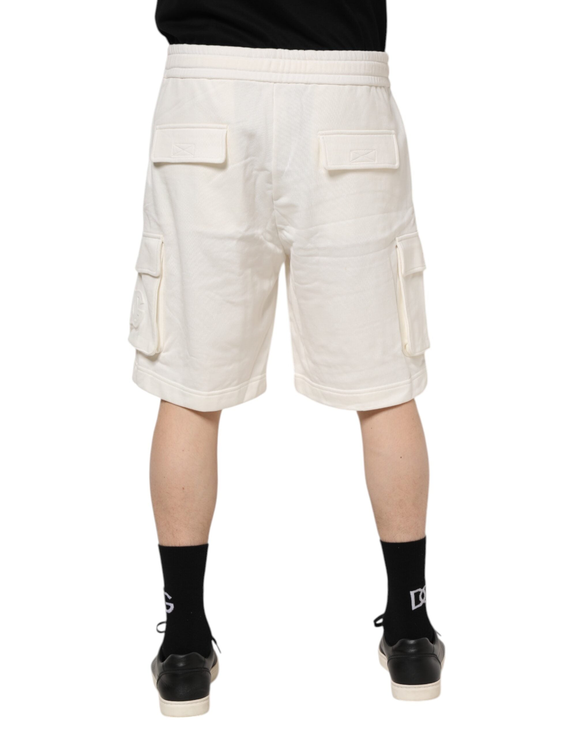 Dolce & Gabbana Weiße Cargo-Bermudas aus Baumwolle Sweatshorts Shorts