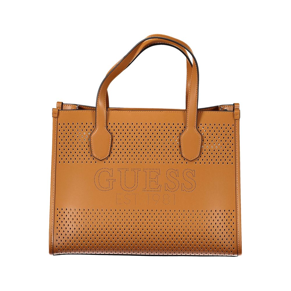 Guess Jeans Braune Polyethylen-Handtasche