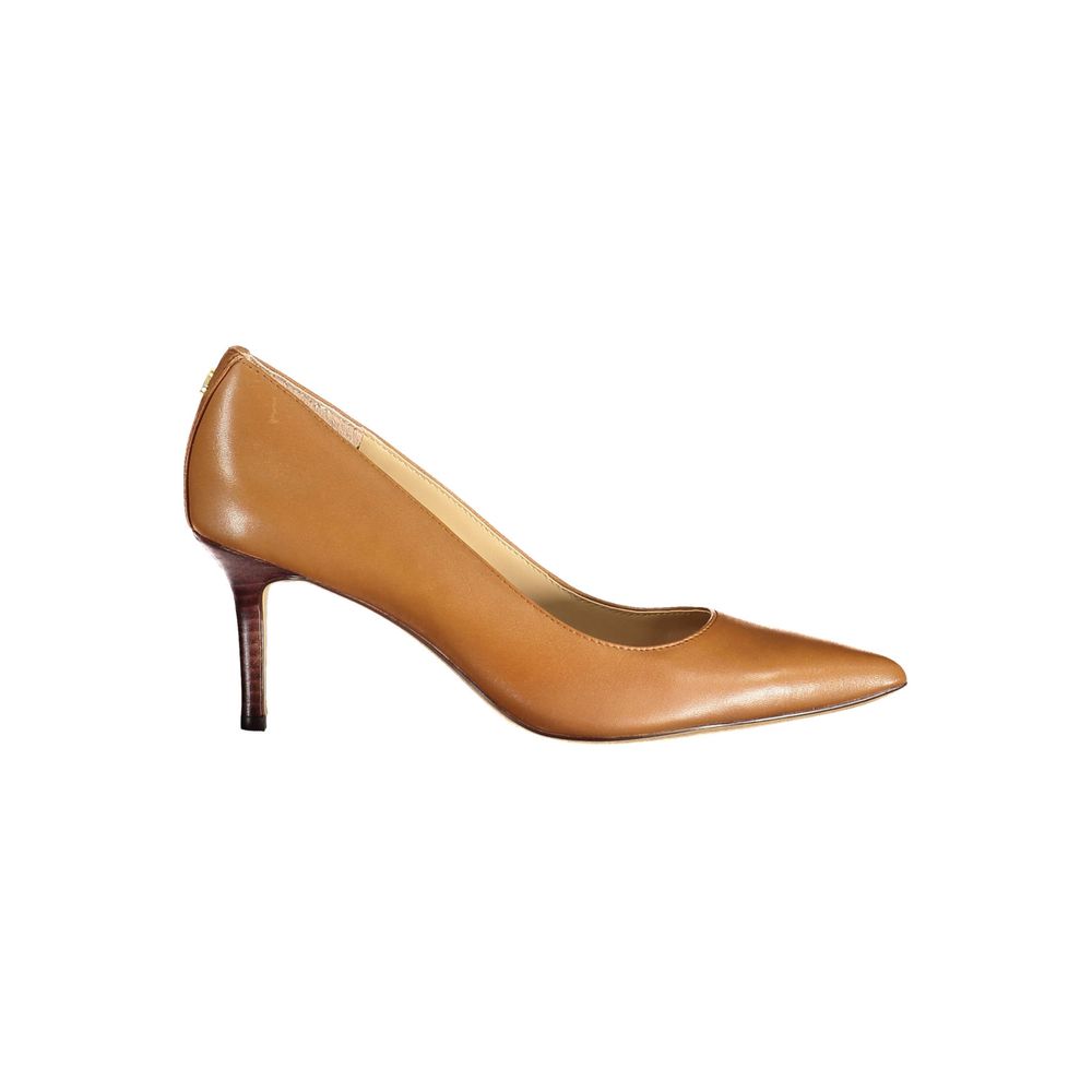 Ralph Lauren Flacher Schuh aus braunem Leder