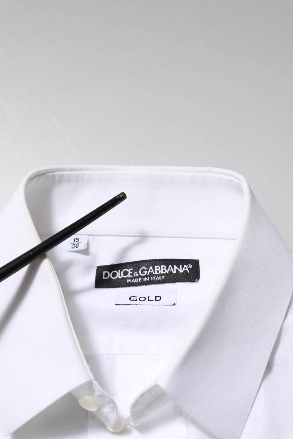 Dolce & Gabbana Weißes langärmeliges Hemd aus Baumwolle GOLD Formal