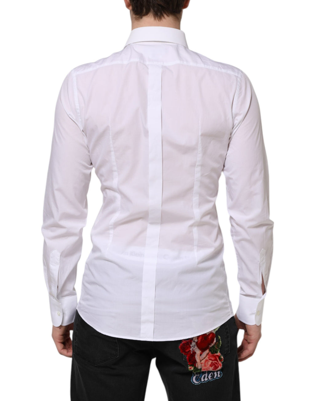 Dolce & Gabbana Weißes Hemd aus Baumwolle GOLD Bib Popeline Formal