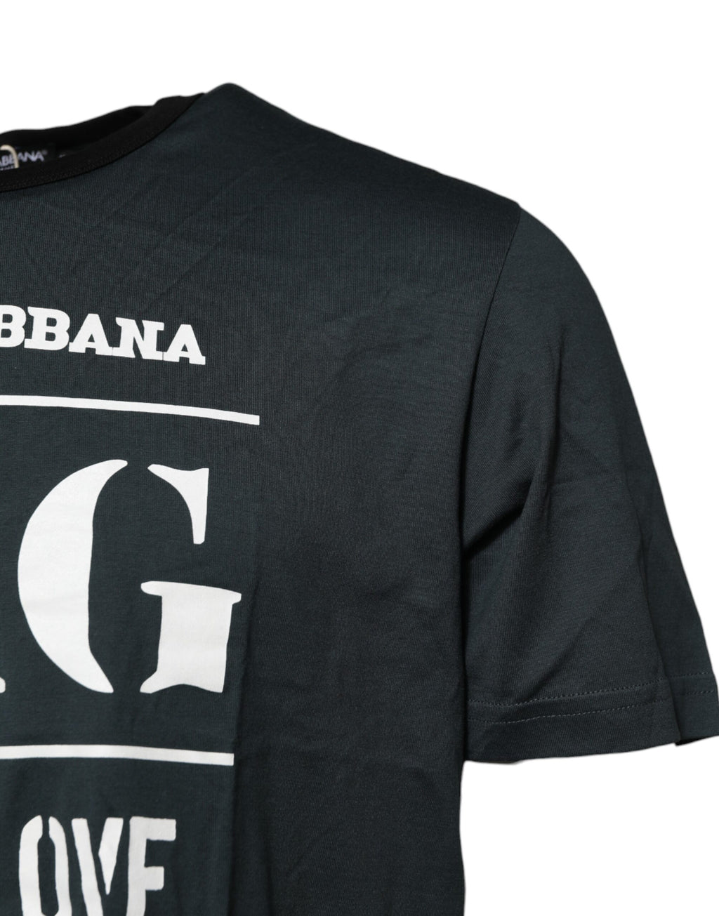 Dolce & Gabbana Schwarzes T-Shirt mit bedruckten kurzen Ärmeln aus Baumwolle