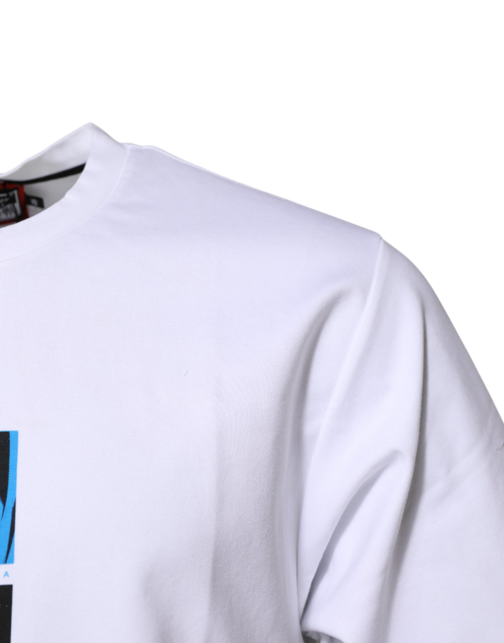 Dolce & Gabbana Weißes T-Shirt mit Rundhalsausschnitt aus Baumwolle und Grafikdruck