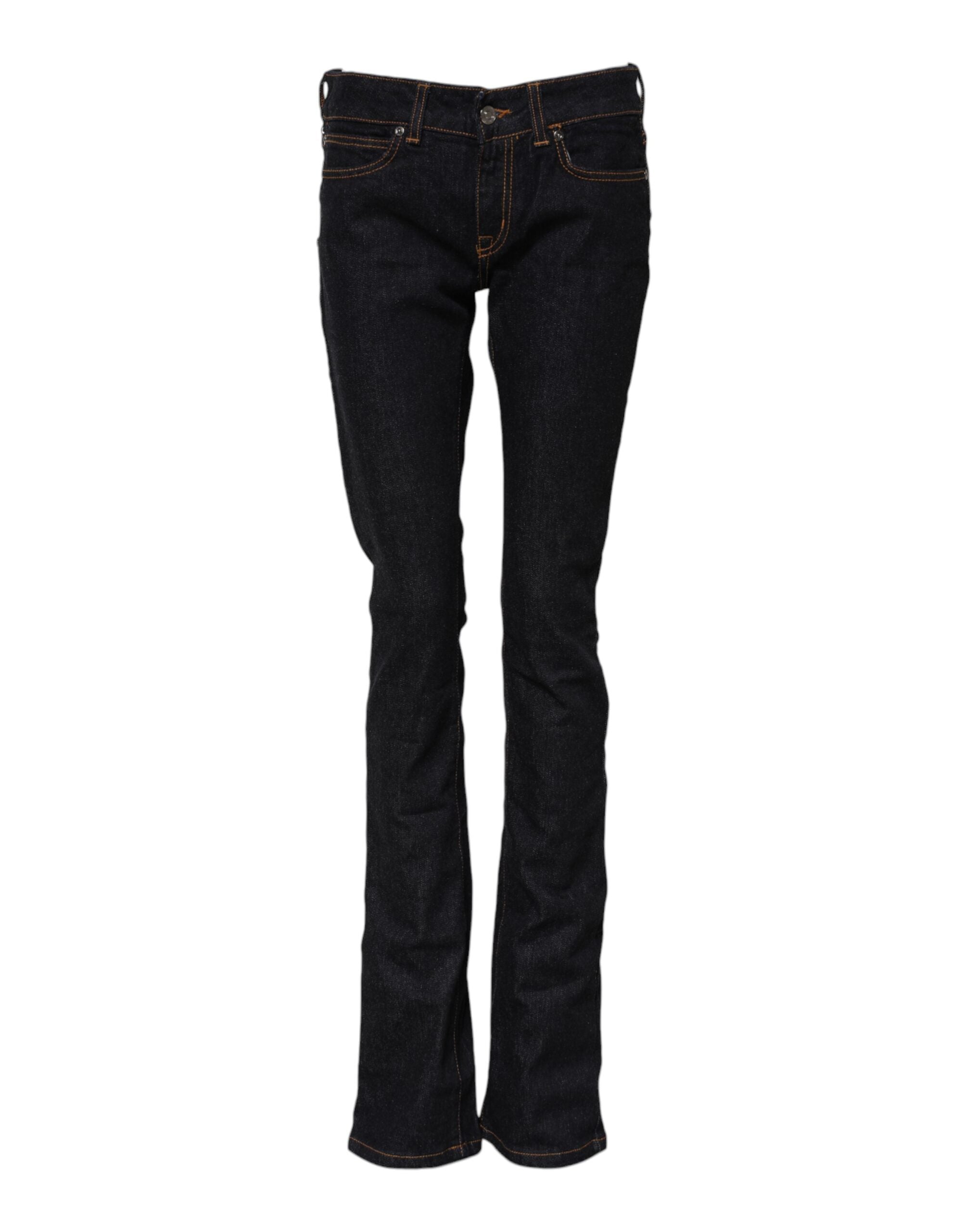 GF Ferre Dunkelblaue Skinny Denim-Jeans mit mittlerer Taille aus Baumwolle