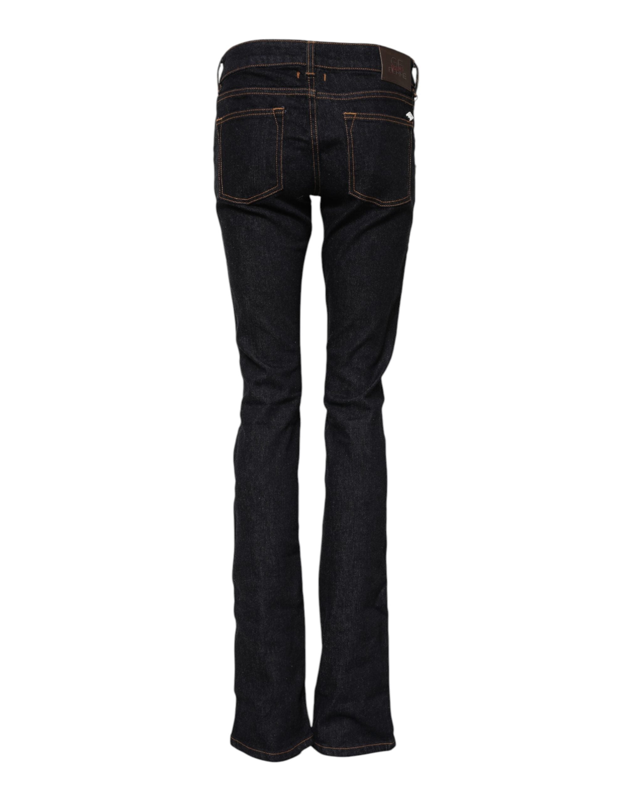 GF Ferre Dunkelblaue Skinny Denim-Jeans mit mittlerer Taille aus Baumwolle