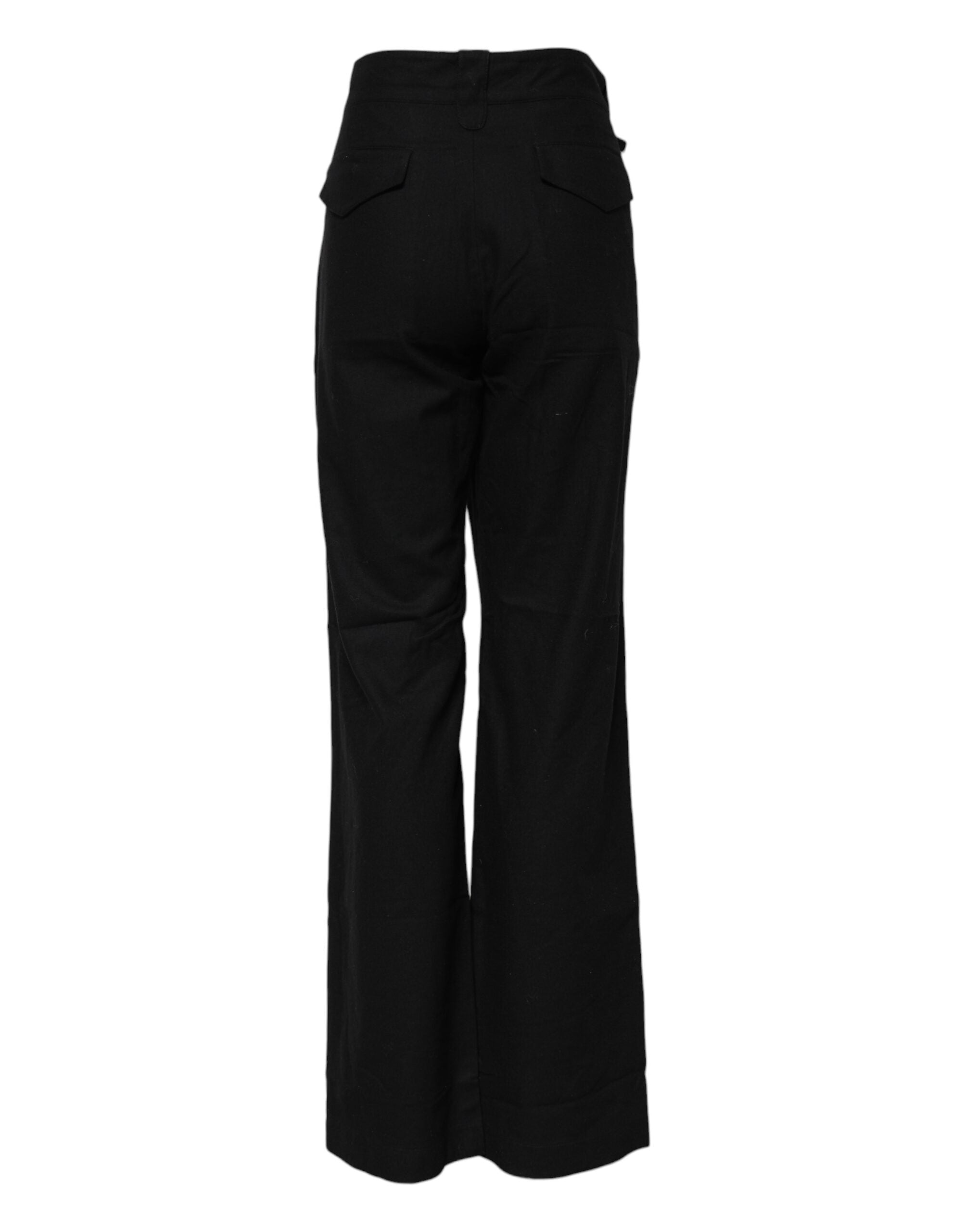 Ermanno Scervino Schwarze Straight Fit Hose mit hoher Taille