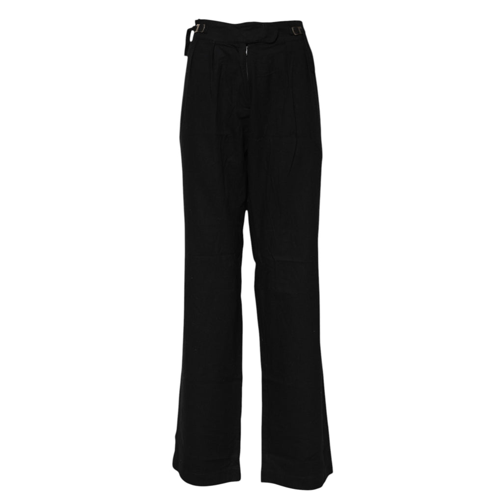 Ermanno Scervino Schwarze Straight Fit Hose mit hoher Taille