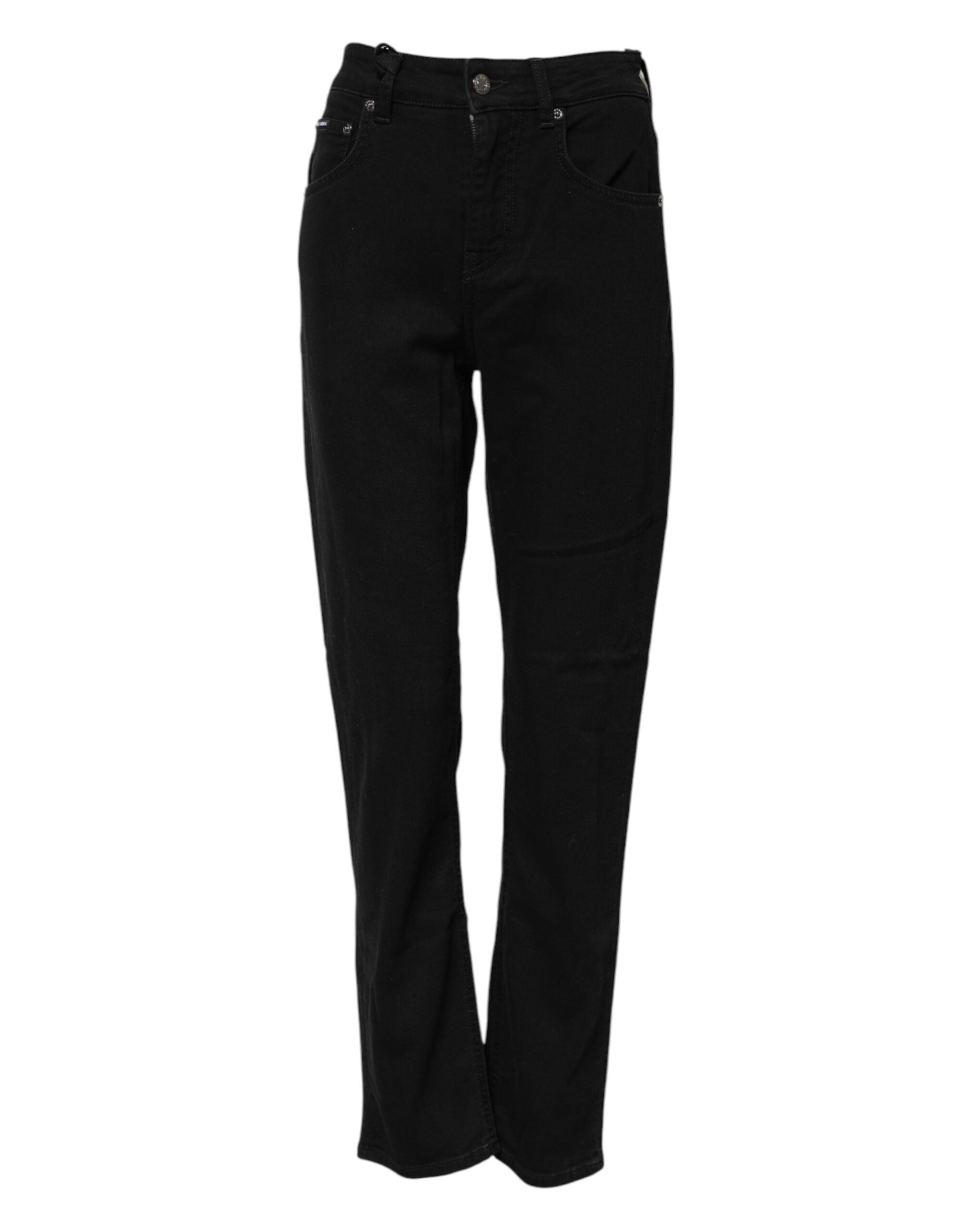 Dolce & Gabbana Schwarze Boyfriend Denim-Jeans aus Baumwolle mit mittlerer Taille