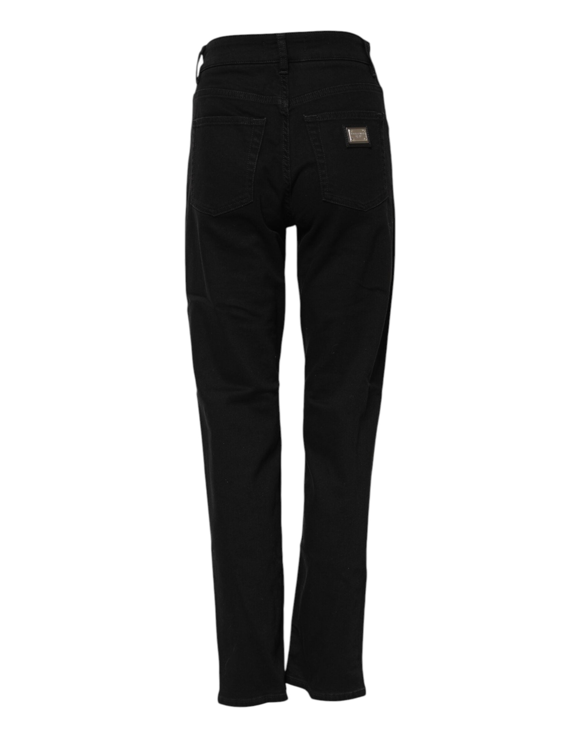 Dolce & Gabbana Schwarze Boyfriend Denim-Jeans aus Baumwolle mit mittlerer Taille
