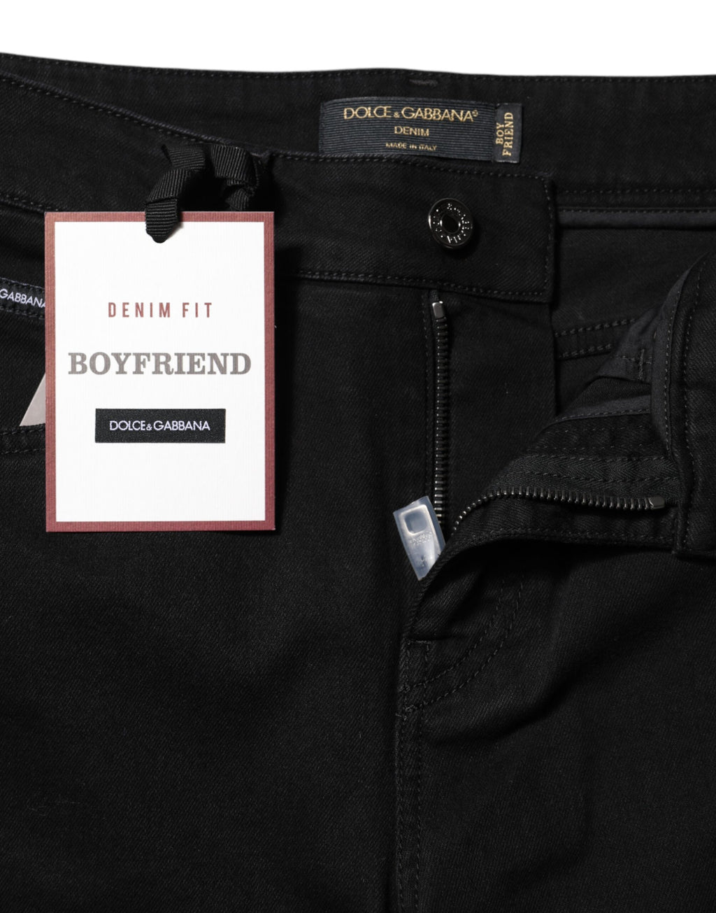 Dolce & Gabbana Schwarze Boyfriend Denim-Jeans aus Baumwolle mit mittlerer Taille