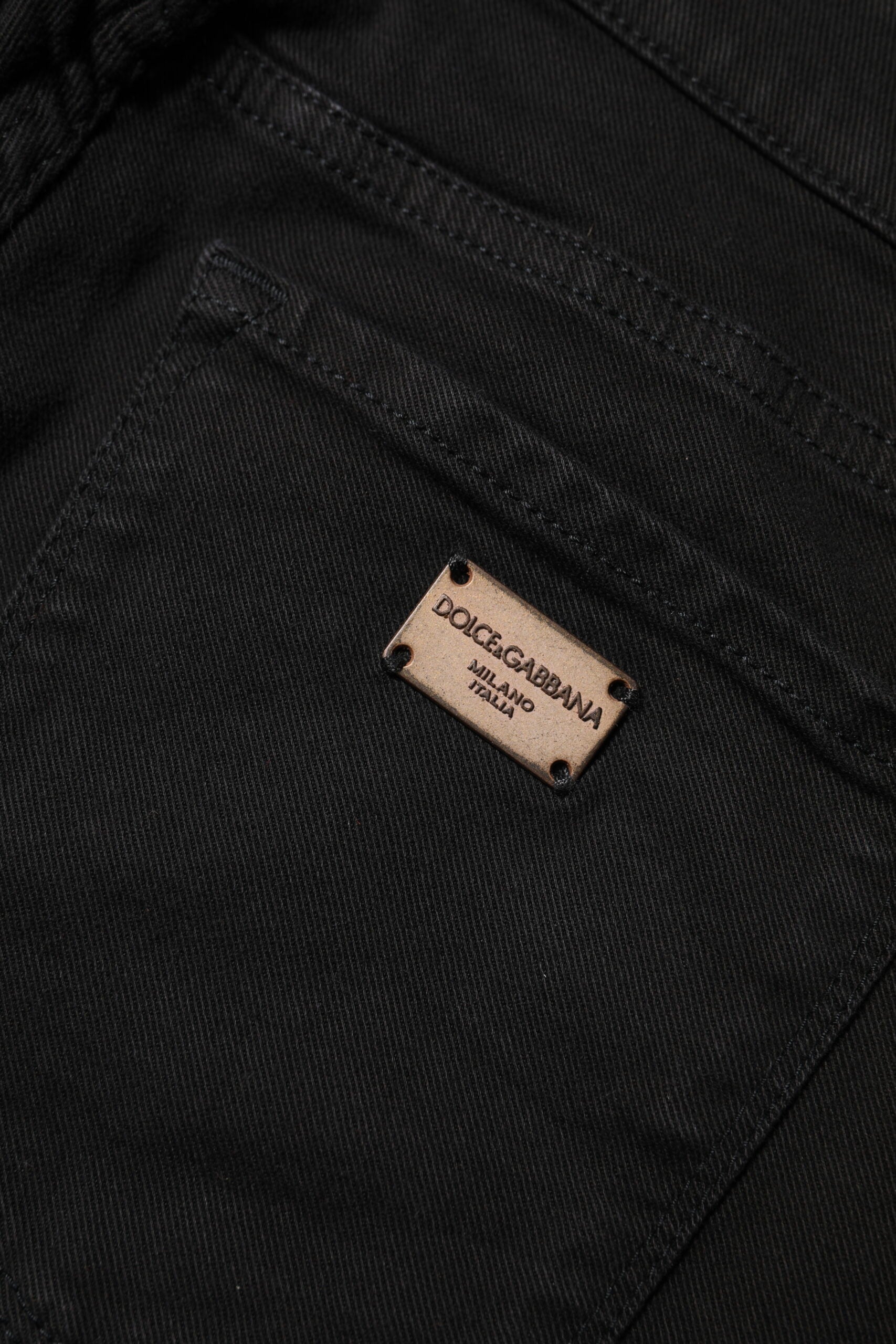 Dolce & Gabbana Schwarze Skinny Denim-Jeans aus Baumwolle mit mittlerer Taille