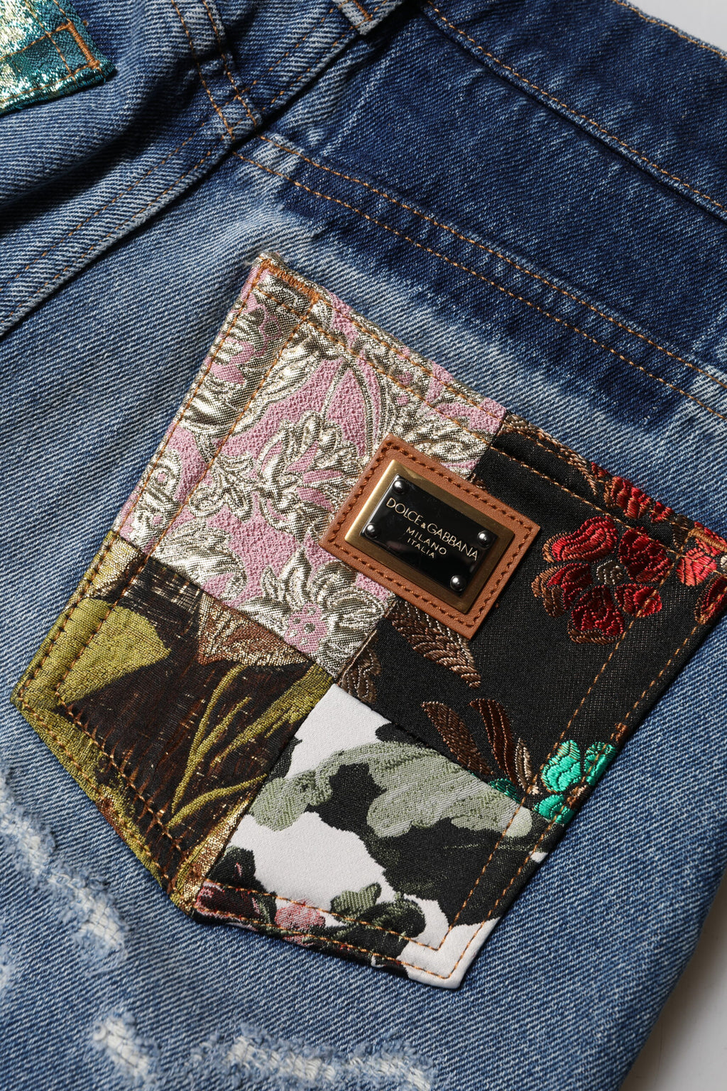 Dolce & Gabbana Blaue zerfledderte Denim-Jeans mit hoher Taille für Frauen