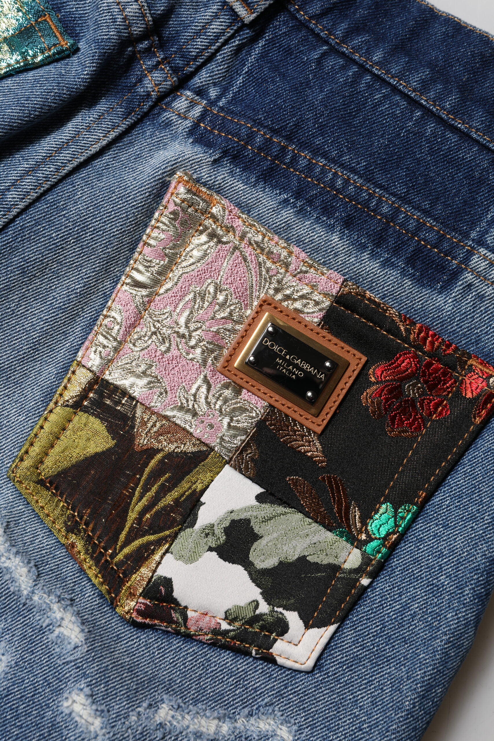 Dolce & Gabbana Blaue zerfledderte Denim-Jeans mit hoher Taille für Frauen